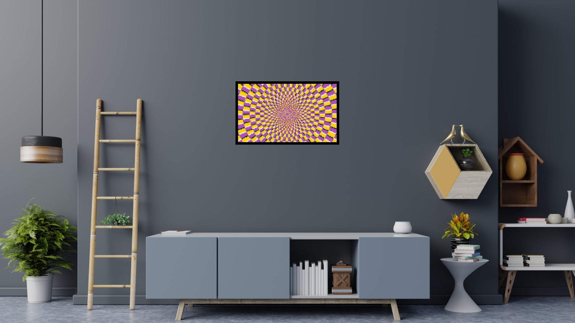 Abstract Pattern #5 - Brick Art Mosaic Kit 5x3 scene with frame