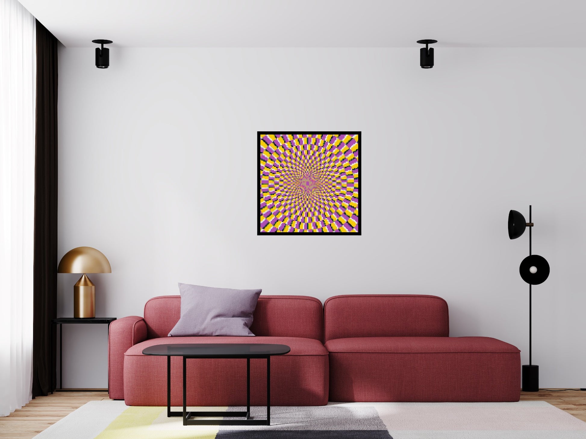 Abstract Pattern #5 - Brick Art Mosaic Kit 4x4 scene with frame