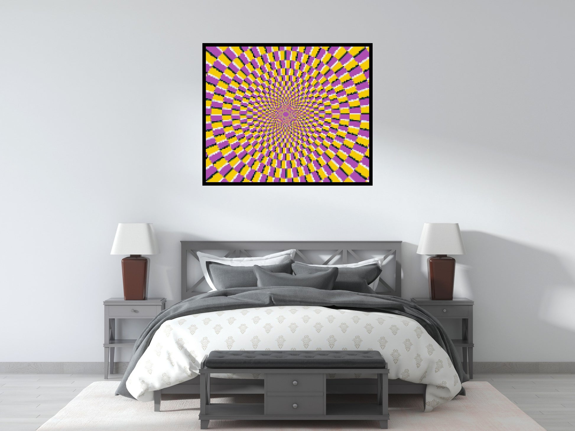 Abstract Pattern #5 - Brick Art Mosaic Kit 6x5 scene with frame