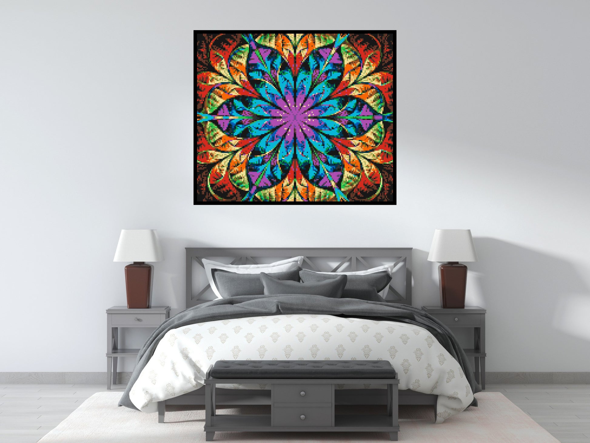 Abstract Pattern #7 - Brick Art Mosaic Kit 7x6 scene with frame