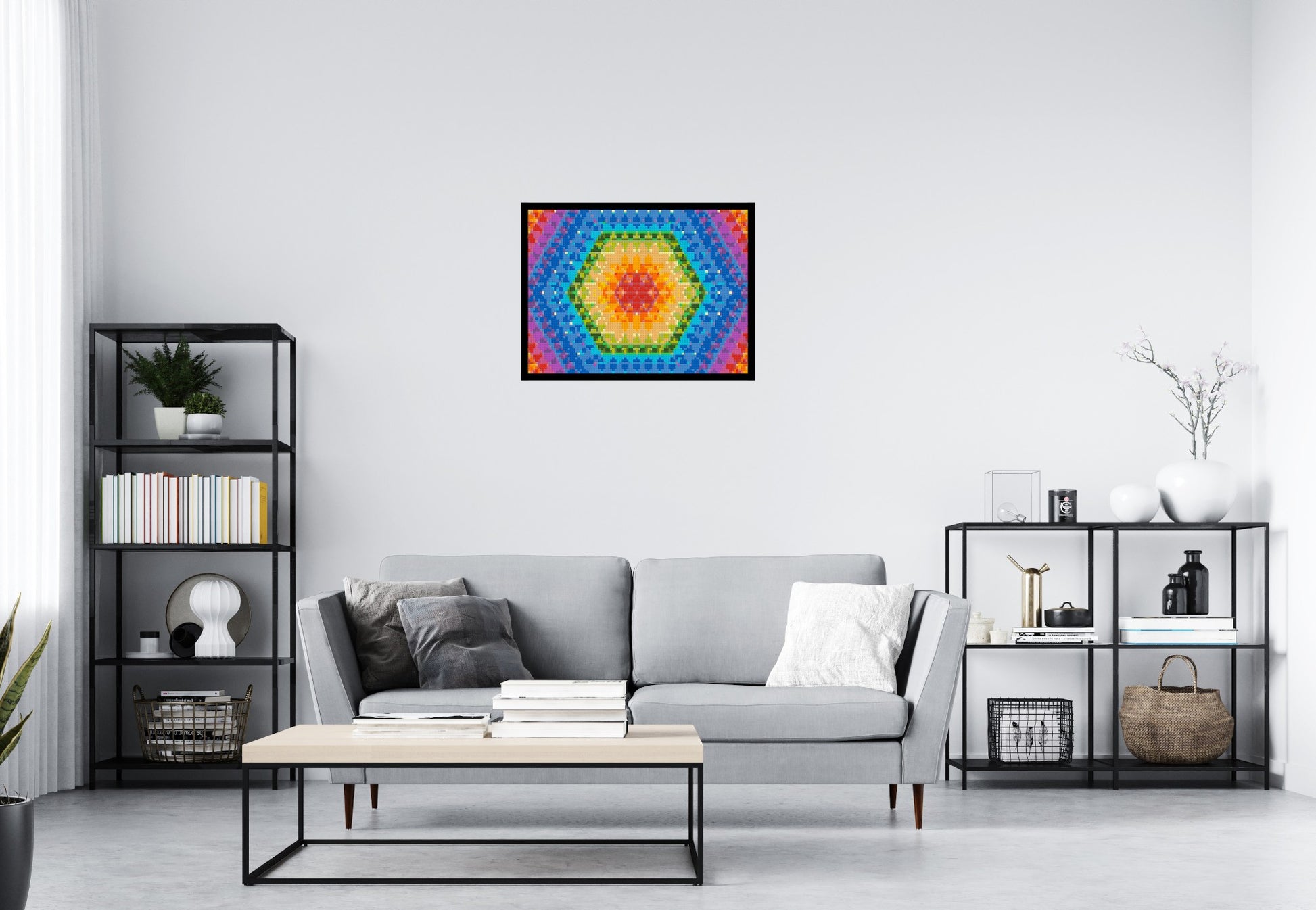 Abstract Pattern #8 - Brick Art Mosaic Kit 4x3 scene with frame
