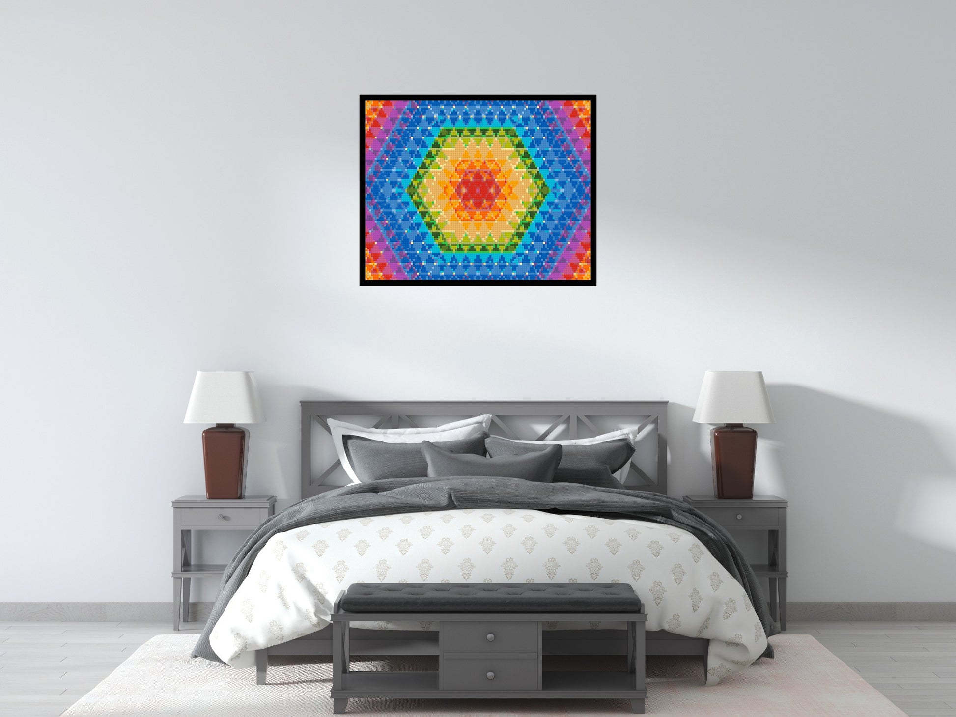 Abstract Pattern #8 - Brick Art Mosaic Kit 5x4 scene with frame