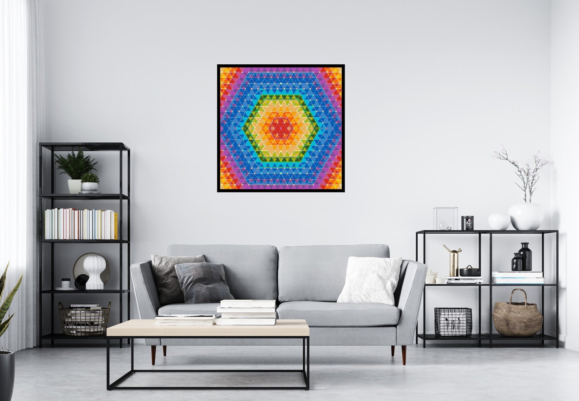 Abstract Pattern #8 - Brick Art Mosaic Kit 5x5 scene with frame