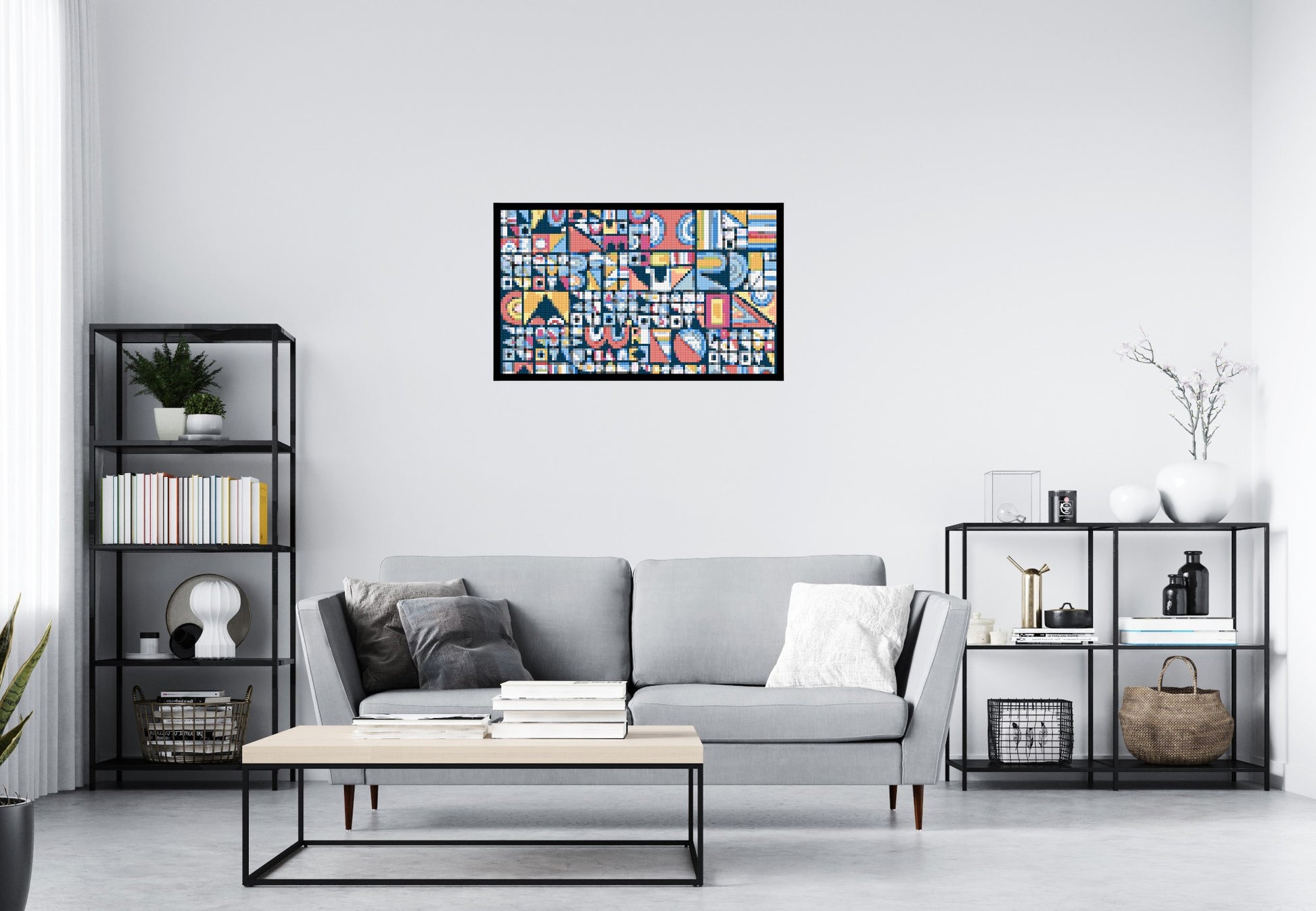 Abstract Pattern #10 - Brick Art Mosaic Kit 5x3 scene with frame