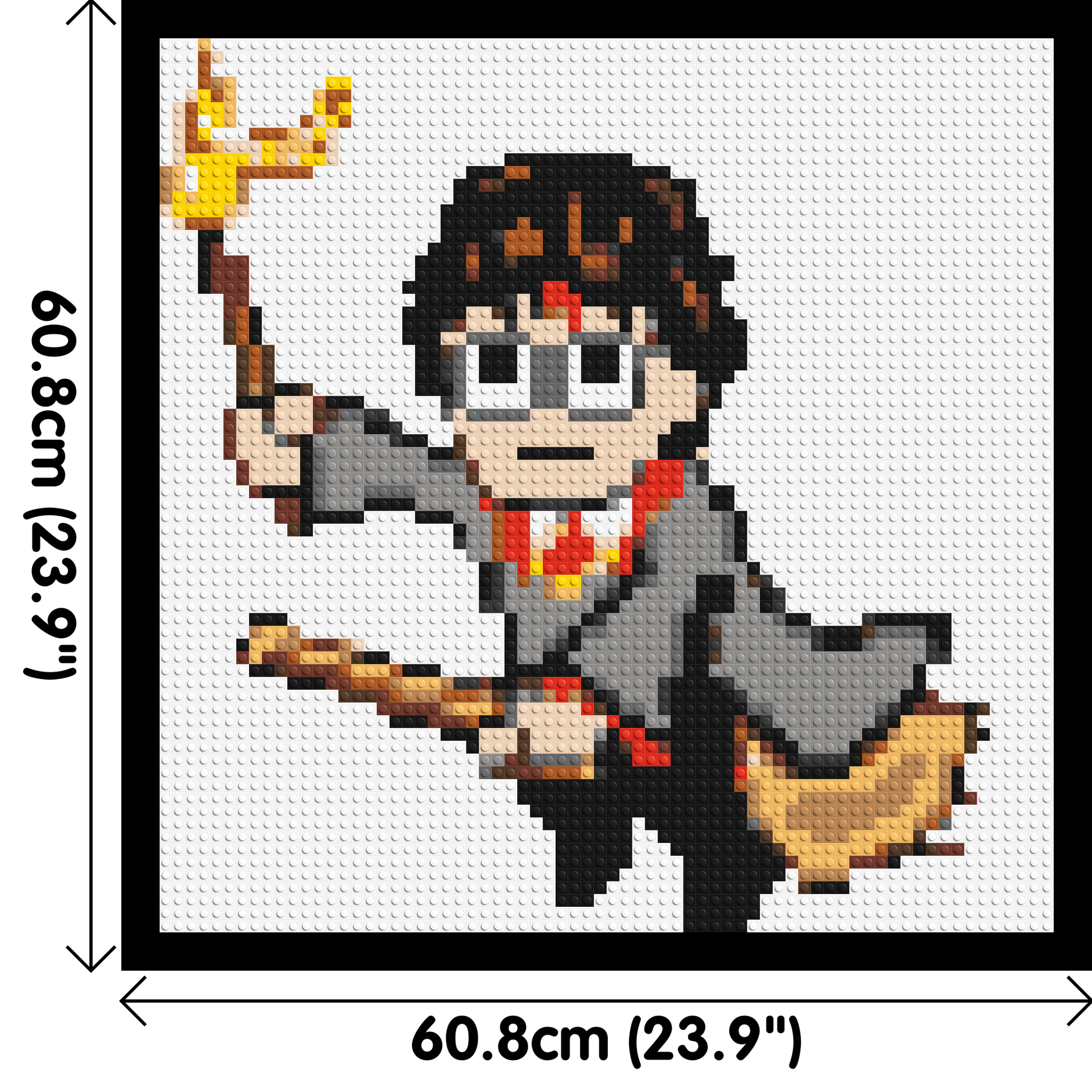 Harry Potter Pixel Art - Brick Art Mosaic Kit 3x3 dimensions with frame