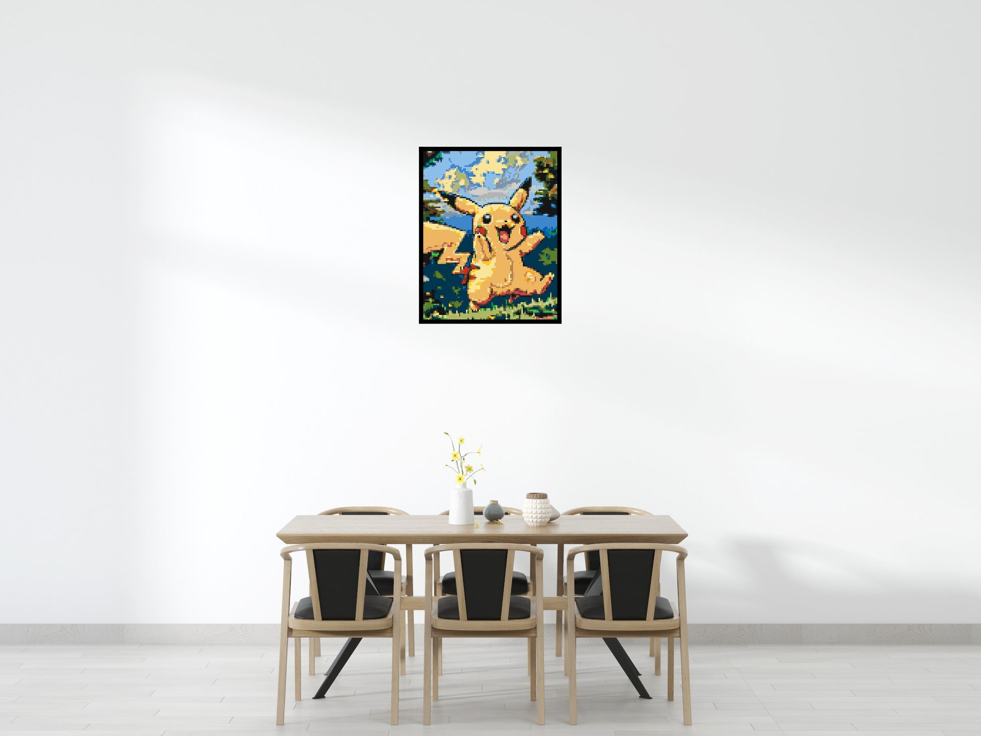 Pikachu - Brick Art Mosaic Kit 4x5 scene with frame