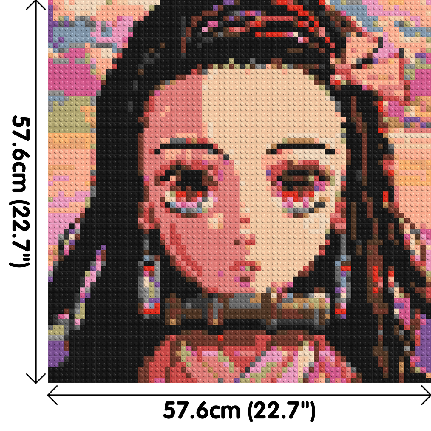Nezuko Pixel Art - Brick Art Mosaic Kit 3x3 large