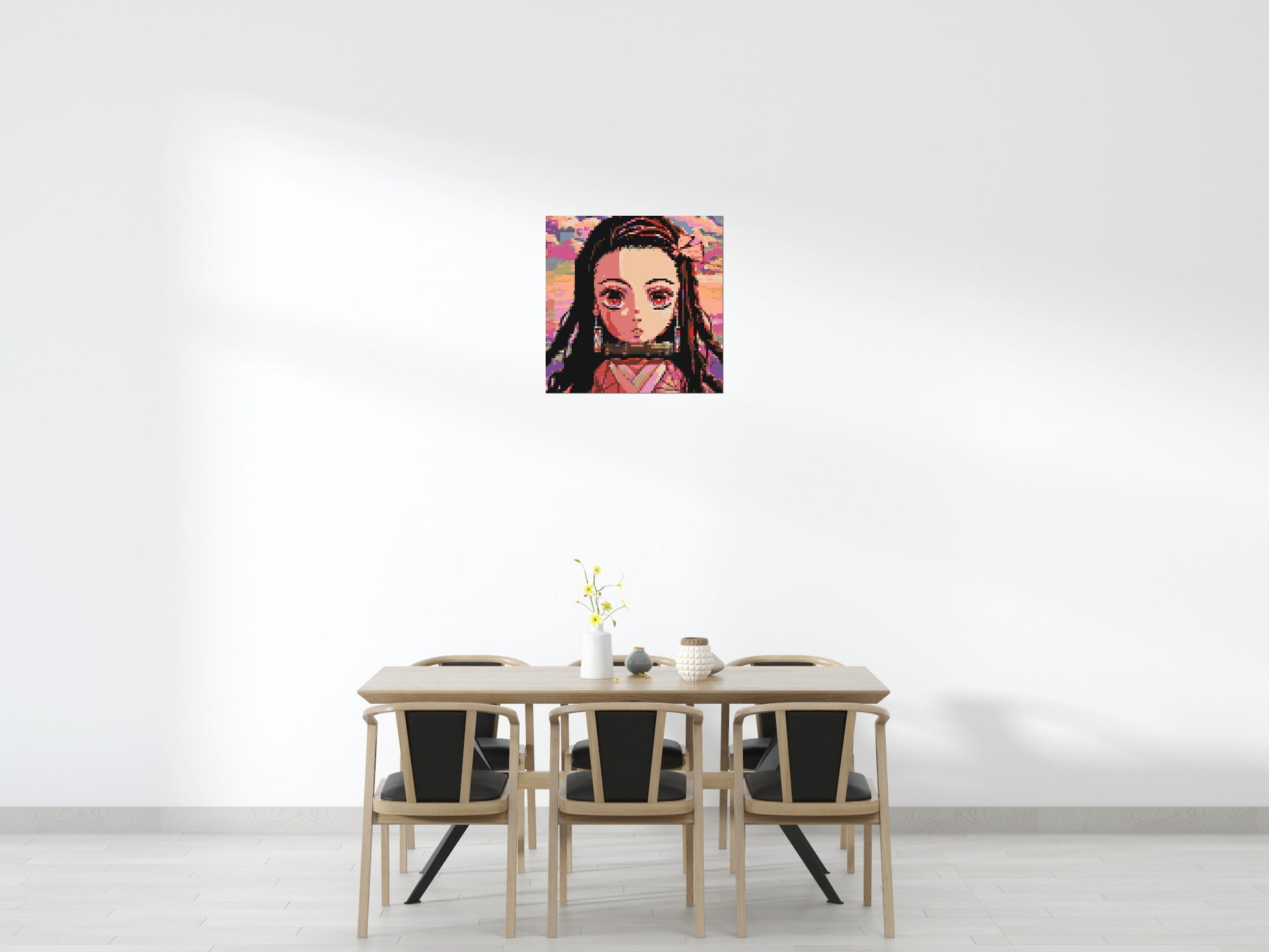 Nezuko Pixel Art - Brick Art Mosaic Kit 4x4 scene