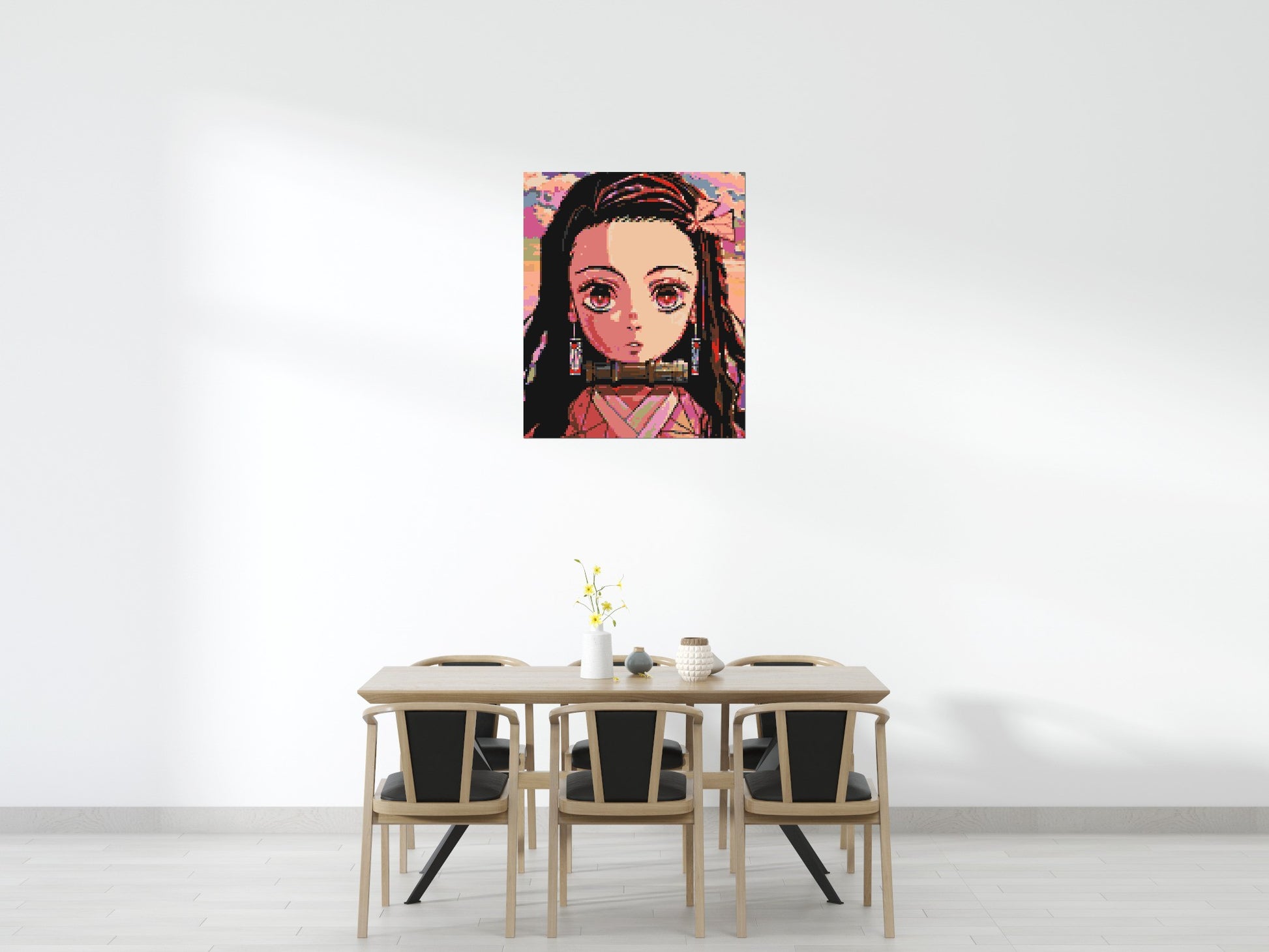 Nezuko Pixel Art - Brick Art Mosaic Kit 5x6 scene