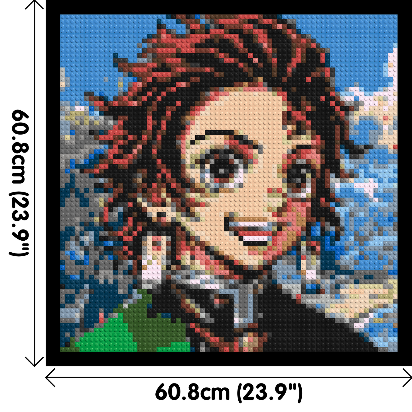 Tanjiro Pixel Art - Brick Art Mosaic Kit 3x3 large