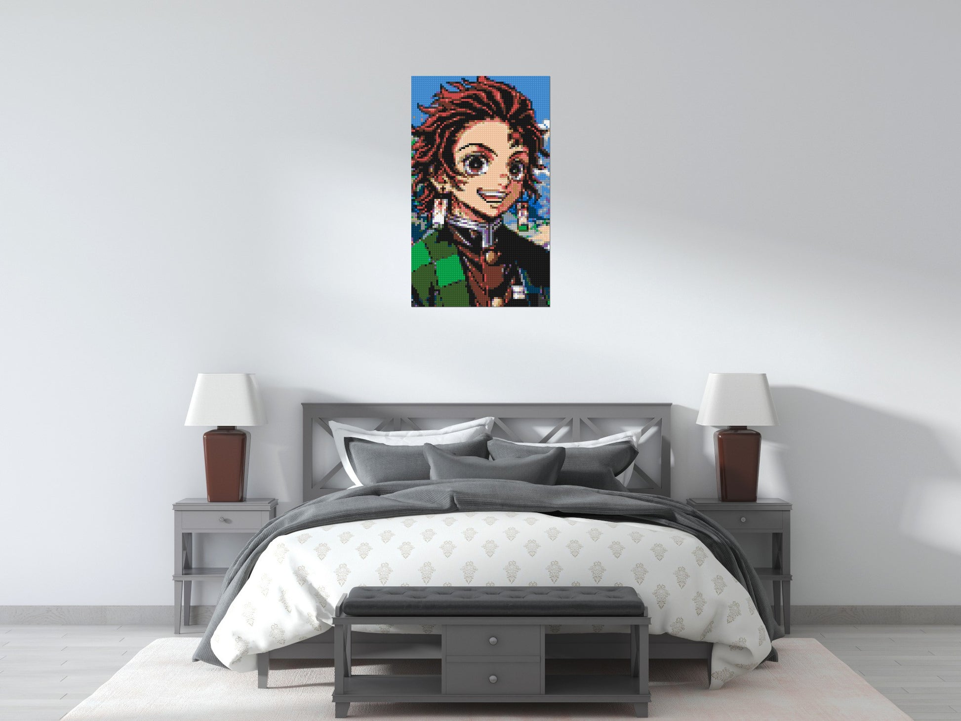 Tanjiro Pixel Art - Brick Art Mosaic Kit 3x5 scene