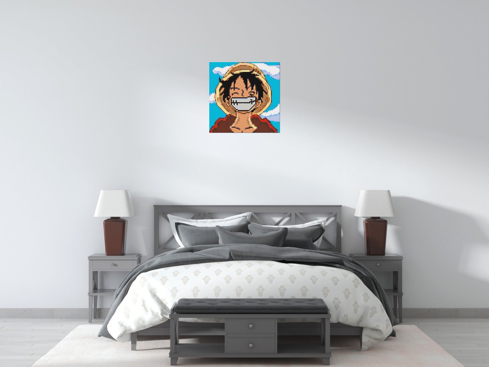Monkey D. Luffy Pixel Art - Brick Art Mosaic Kit 3x3 scene