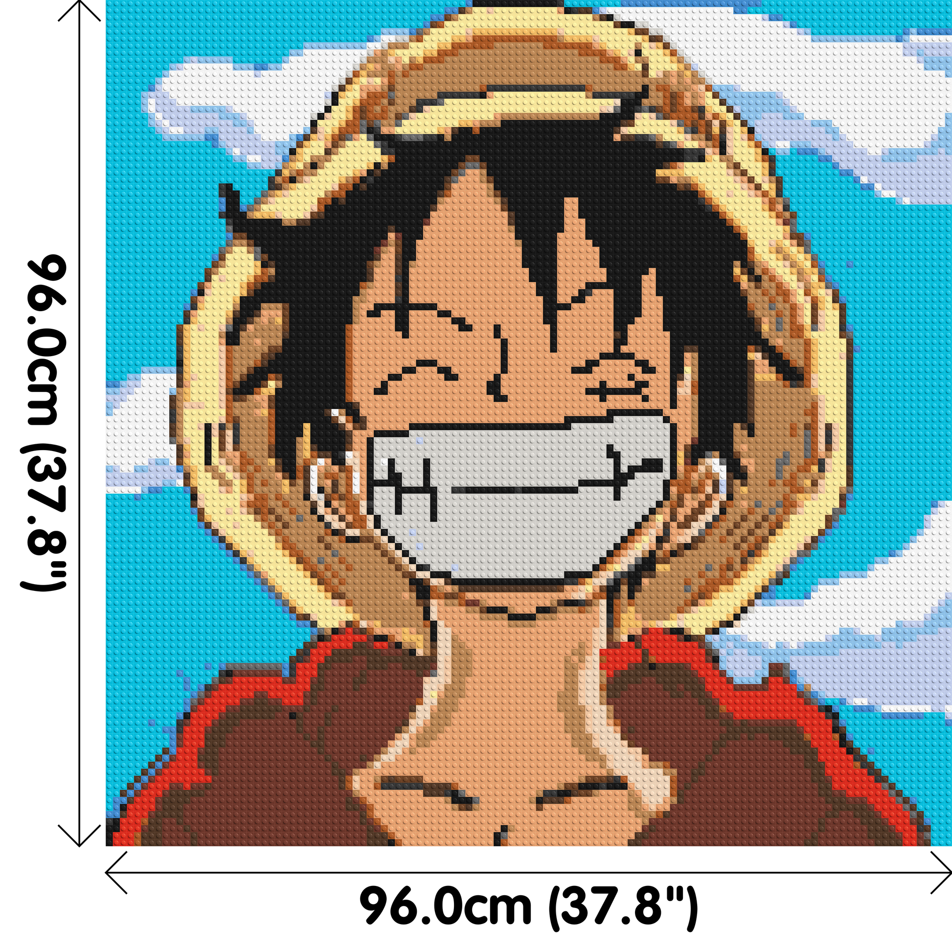 Monkey D. Luffy Pixel Art - Brick Art Mosaic Kit 5x5 dimensions