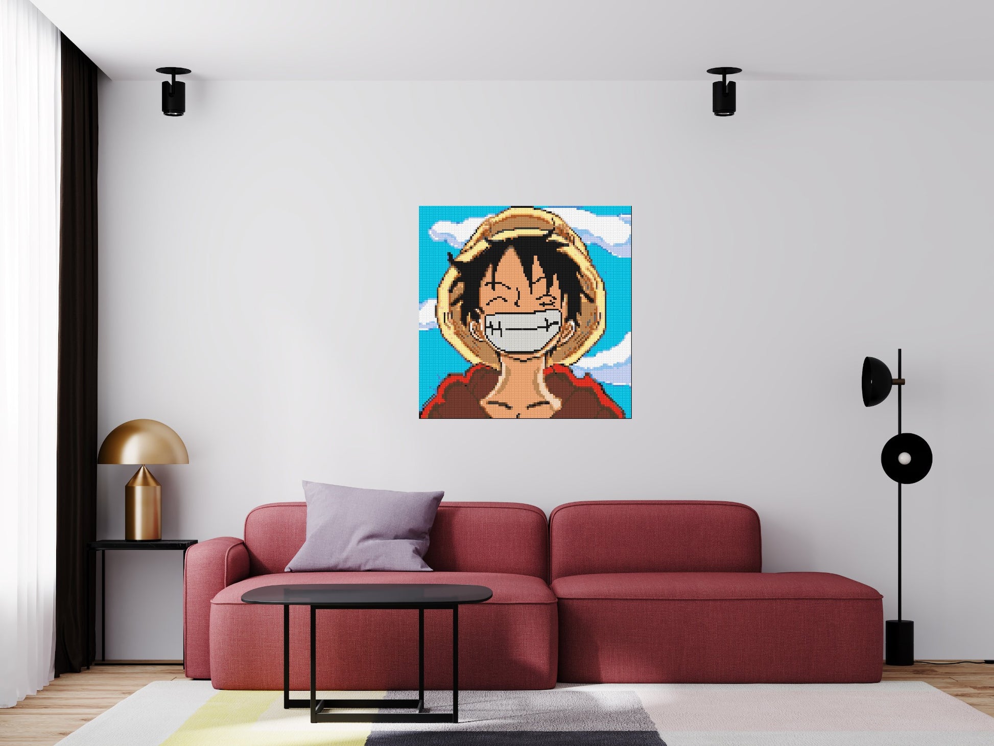 Monkey D. Luffy Pixel Art - Brick Art Mosaic Kit 5x5 scene