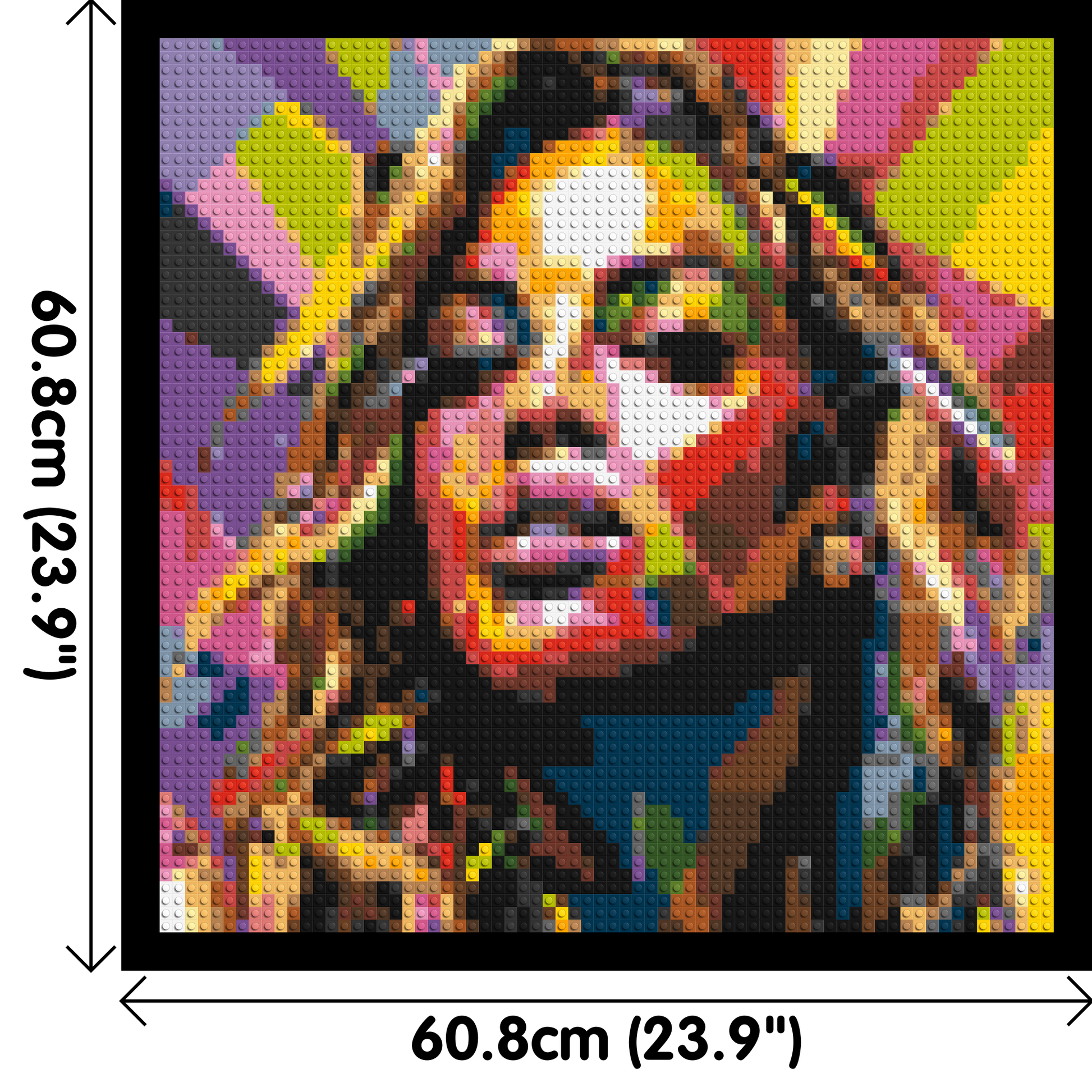 Beyoncé - Brick Art Mosaic Kit 3x3 dimensions with frame