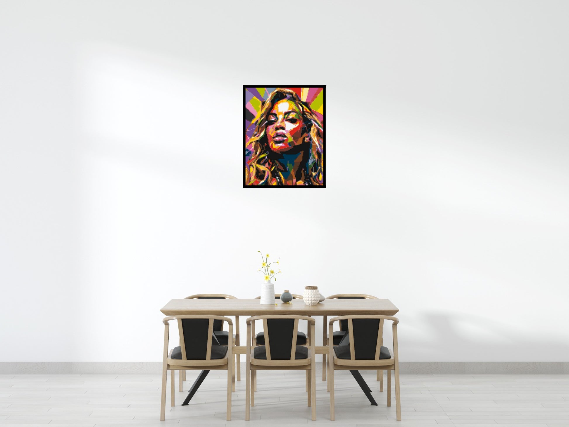 Beyoncé - Brick Art Mosaic Kit 4x5 scene with frame