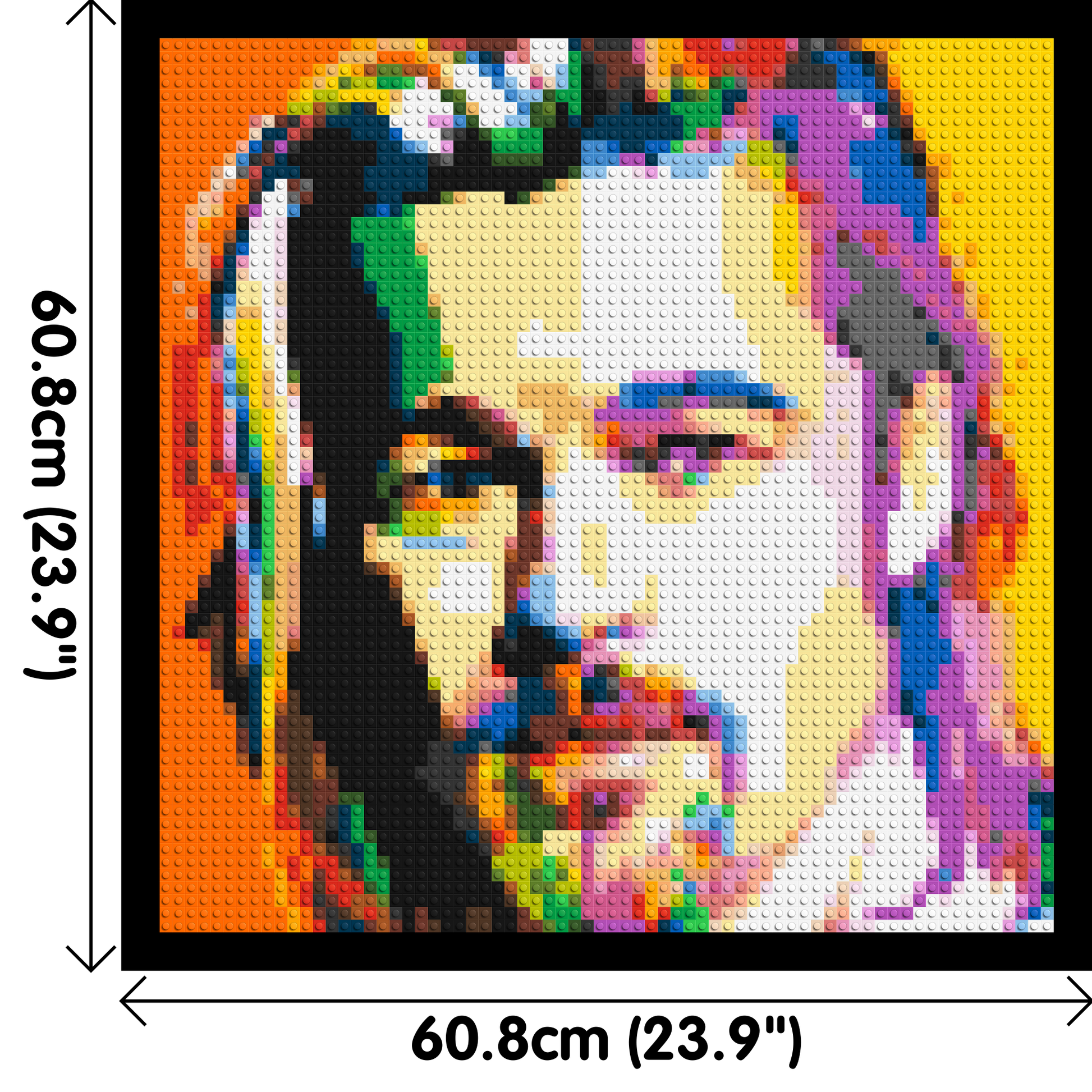 Brad Pitt - Brick Art Mosaic Kit 3x3 dimensions with frame