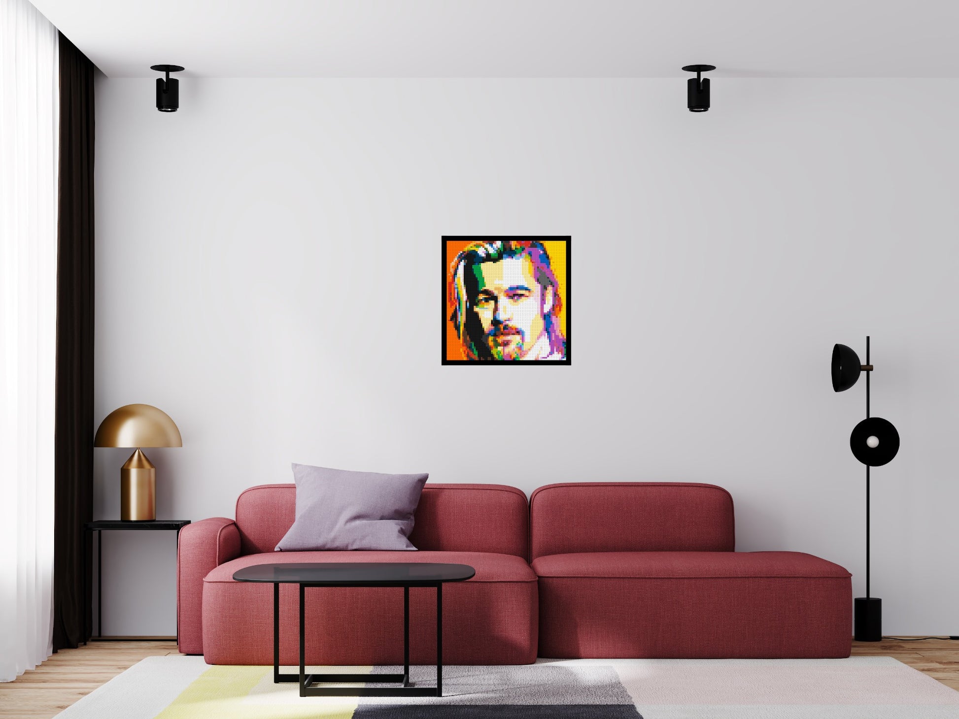 Brad Pitt - Brick Art Mosaic Kit 3x3 scene with frame