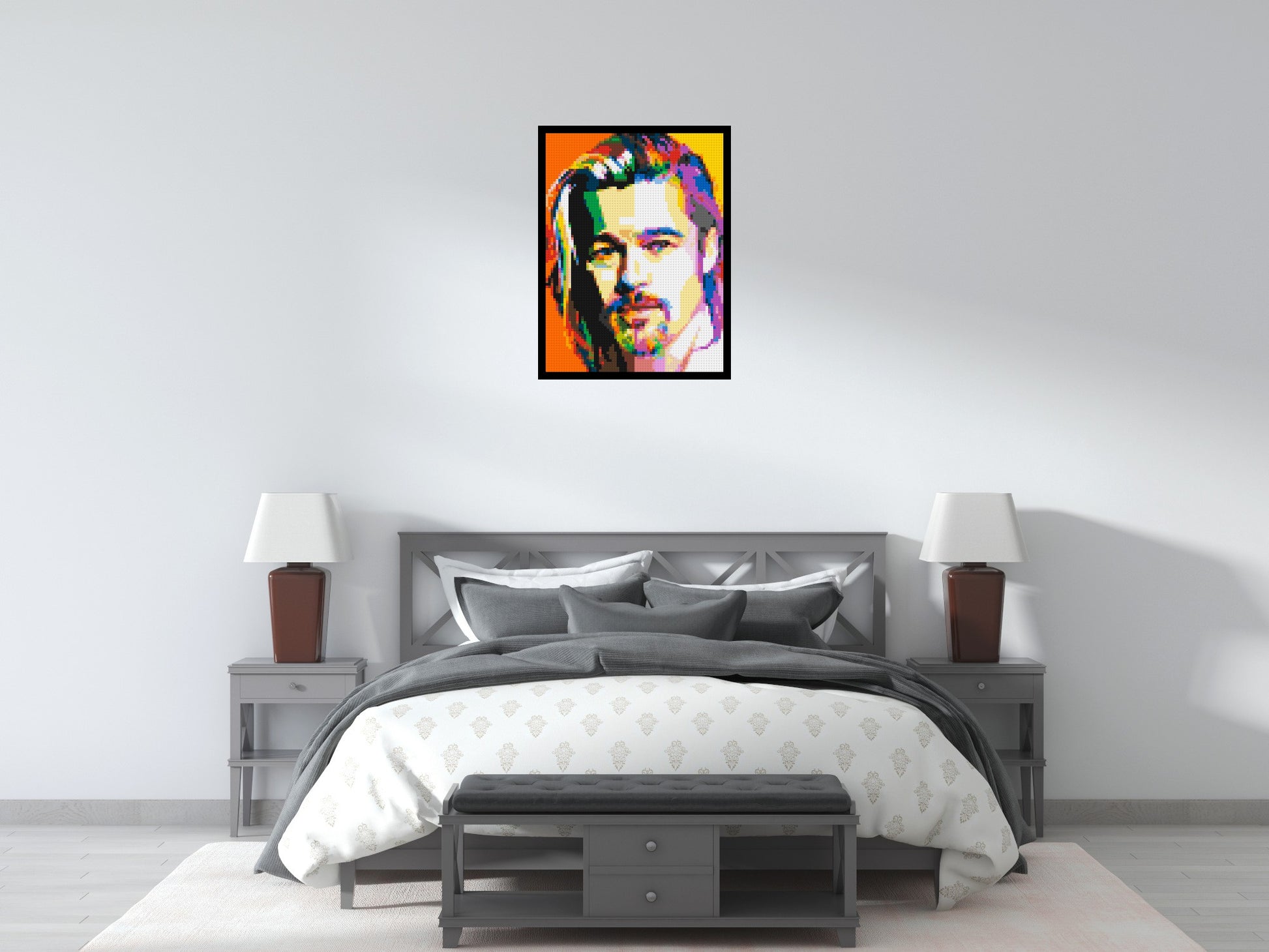 Brad Pitt - Brick Art Mosaic Kit 3x4 scene with frame
