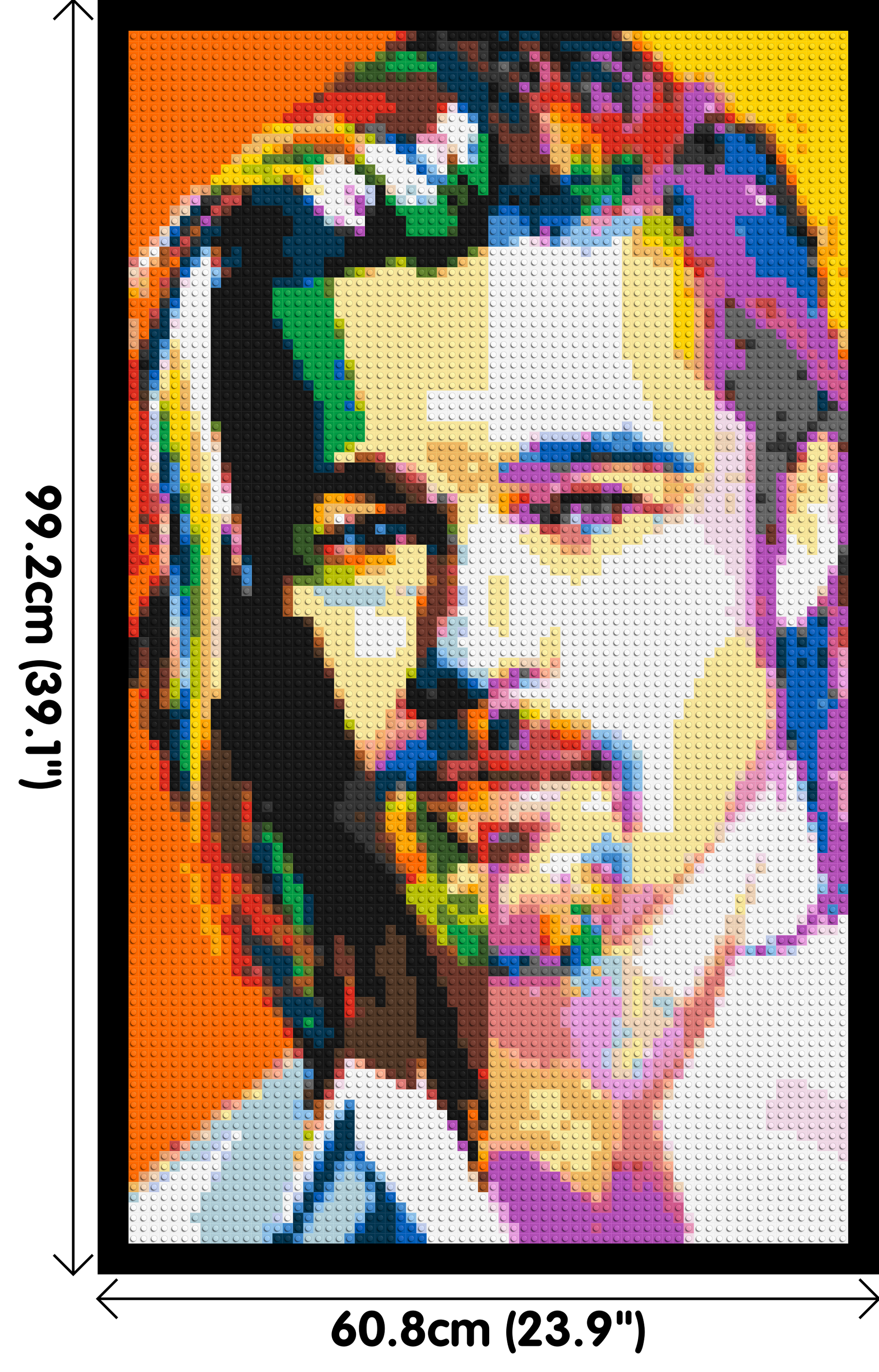 Brad Pitt - Brick Art Mosaic Kit 3x5 dimensions with frame