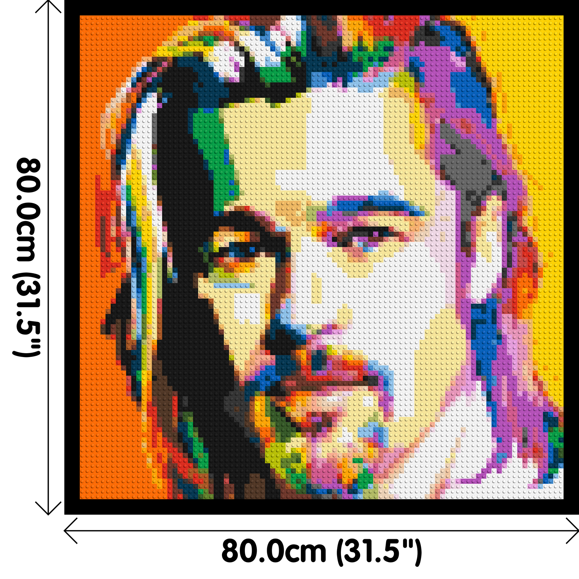 Brad Pitt - Brick Art Mosaic Kit 4x4 dimensions with frame