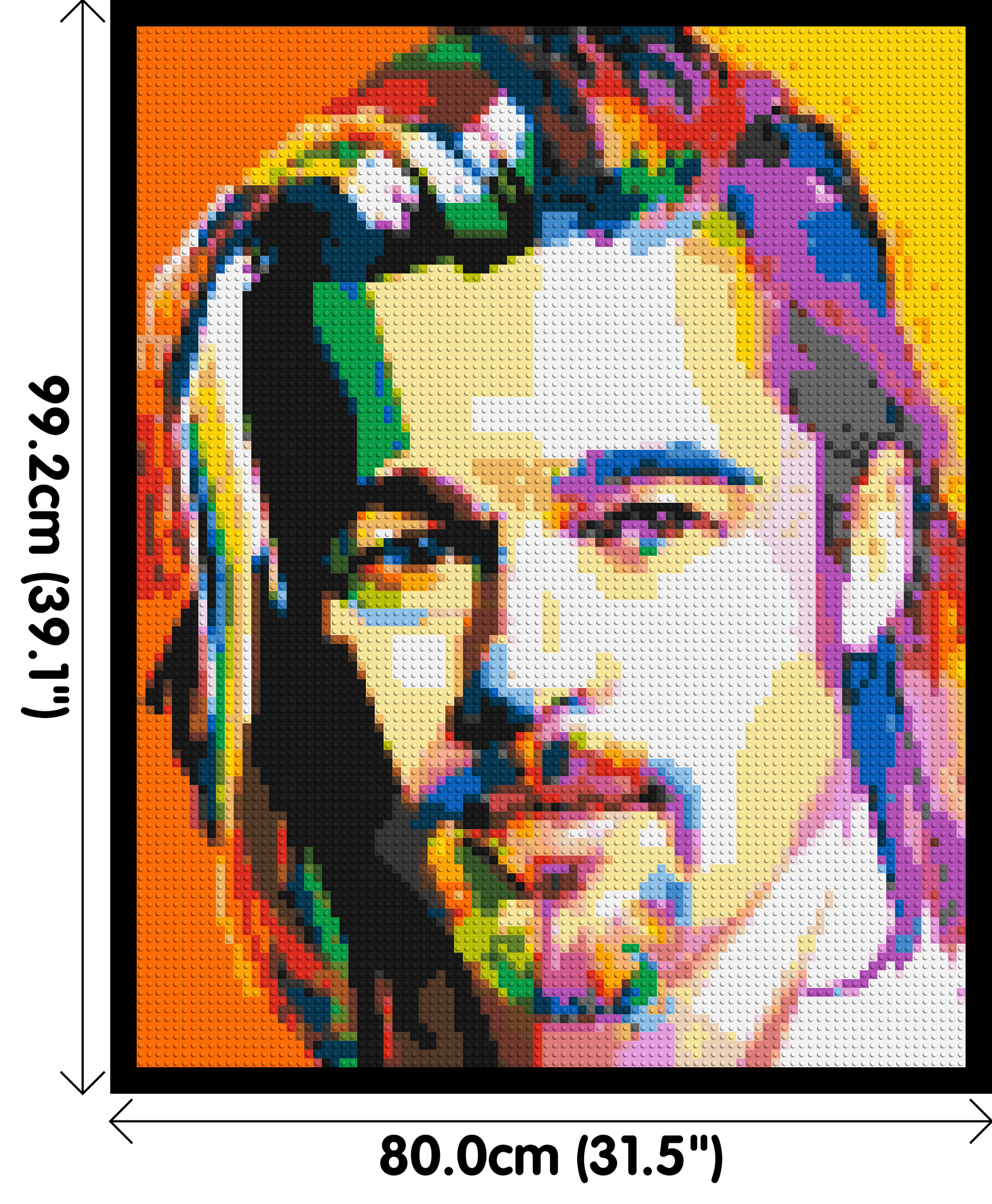 Brad Pitt - Brick Art Mosaic Kit 4x5 dimensions with frame