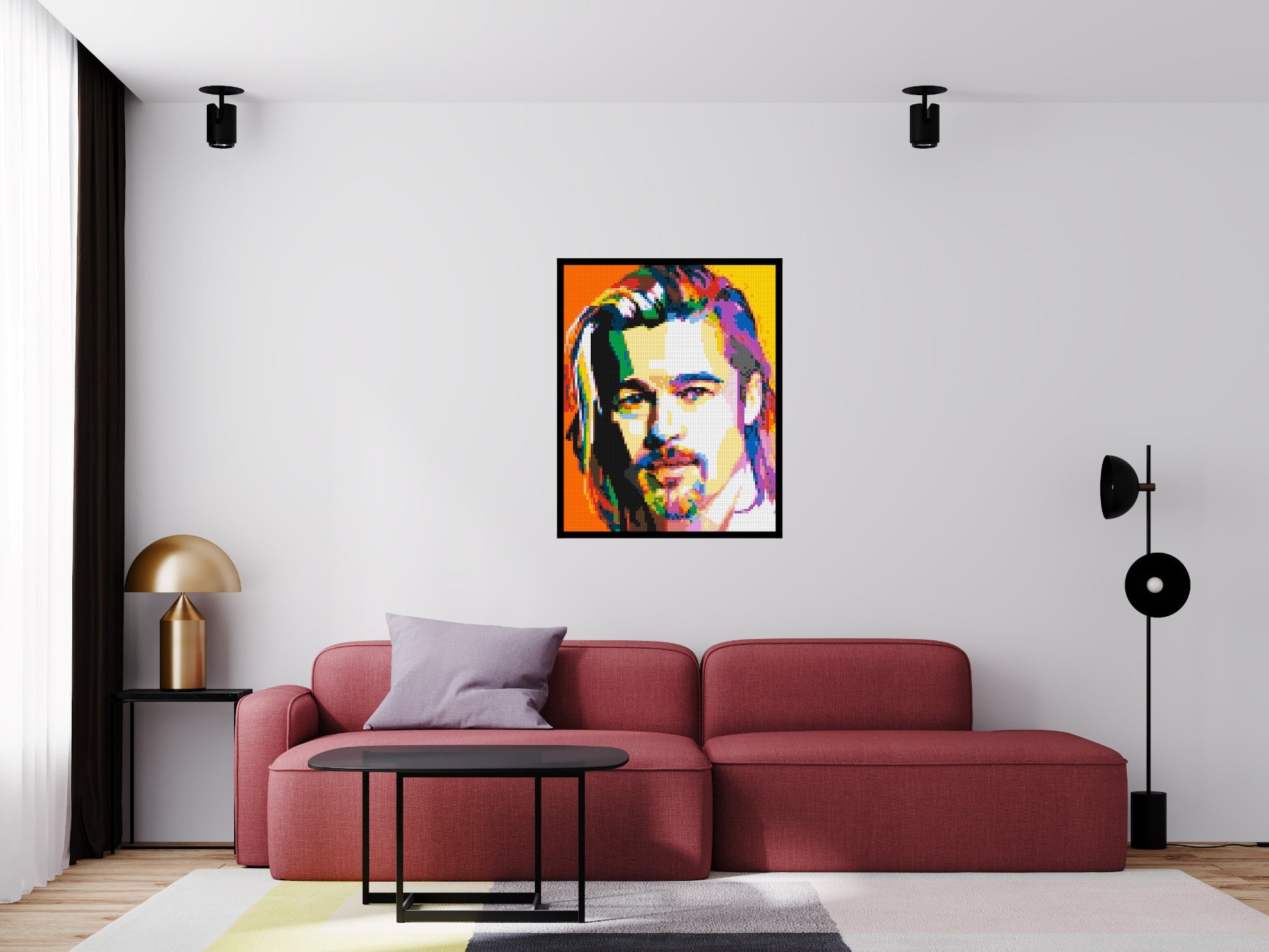 Brad Pitt - Brick Art Mosaic Kit 4x5 scene with frame