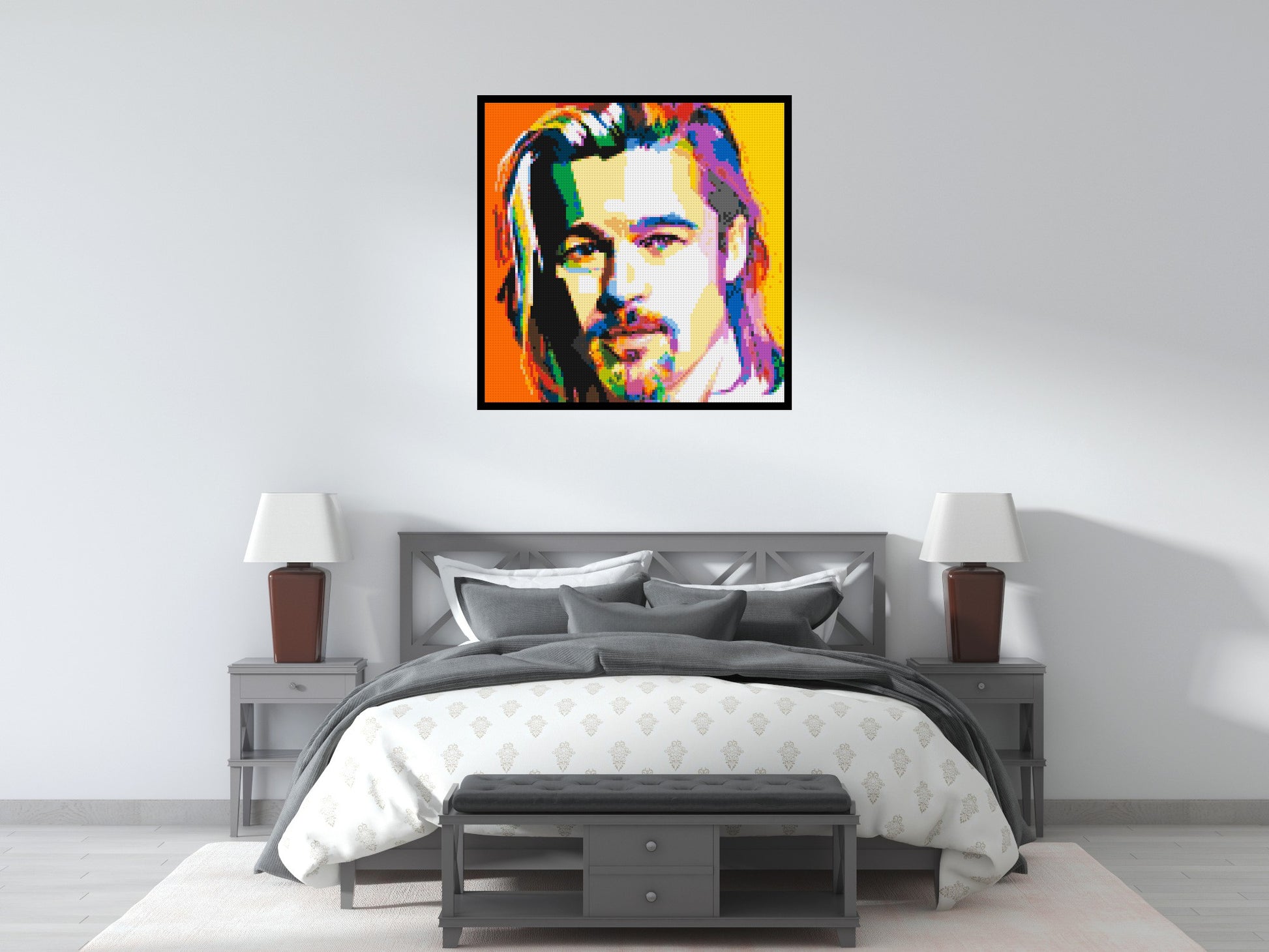 Brad Pitt - Brick Art Mosaic Kit 5x5 scene with frame