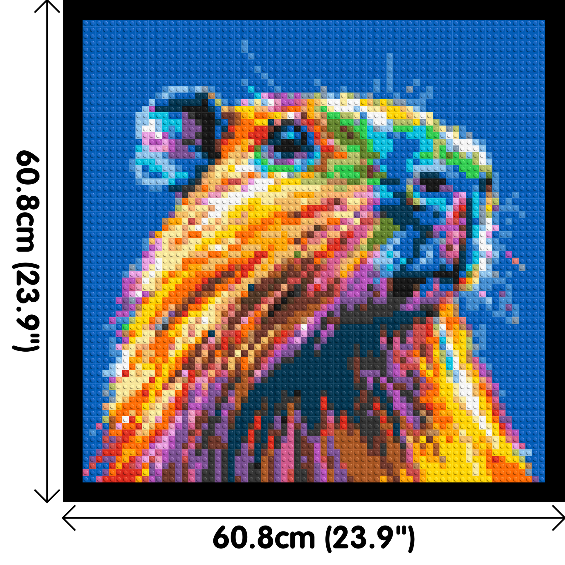 Capybara Colourful Pop Art - Brick Art Mosaic Kit 3x3 dimensions with frame