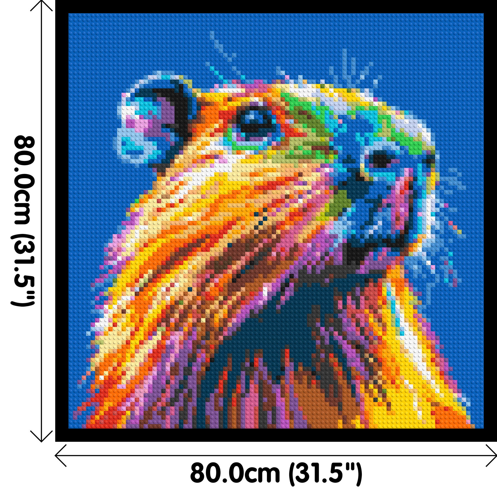 Capybara Colourful Pop Art - Brick Art Mosaic Kit 4x4 dimensions with frame