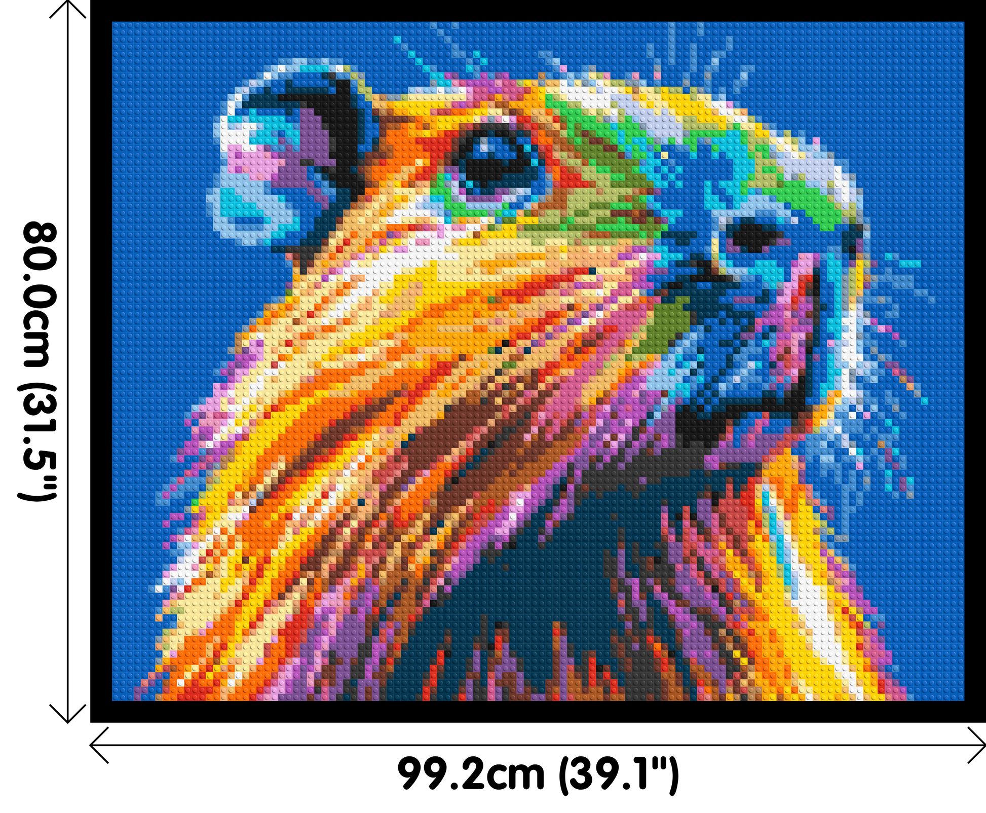 Capybara Colourful Pop Art - Brick Art Mosaic Kit 5x4 dimensions with frame