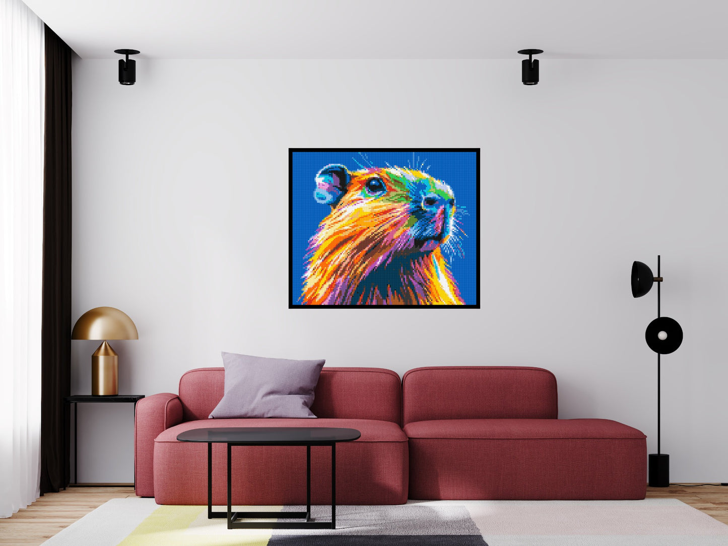 Capybara Colourful Pop Art - Brick Art Mosaic Kit 6x5 large