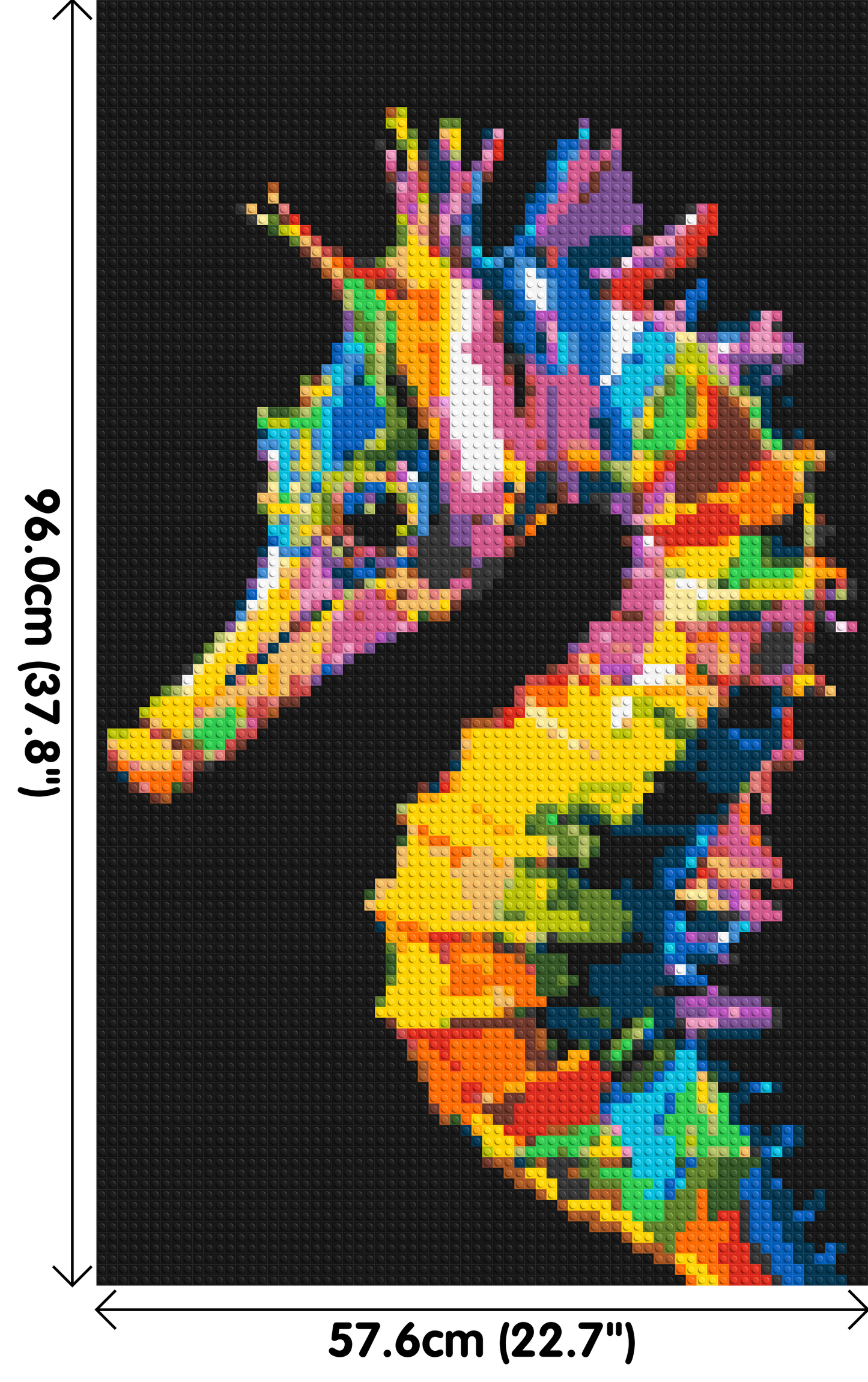 Colourful Seahorse Pop Art - Brick Art Mosaic Kit 3x5 large
