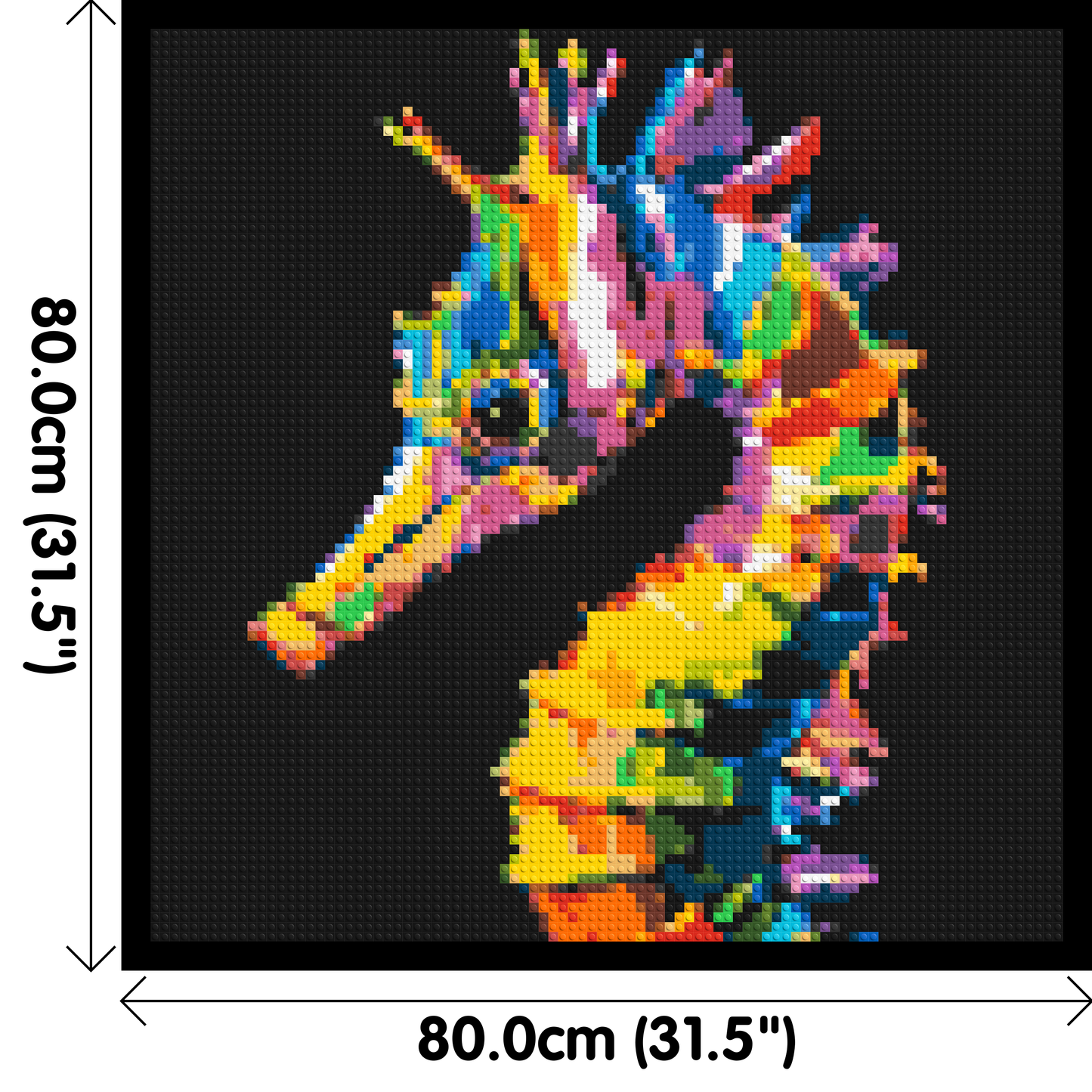 Colourful Seahorse Pop Art - Brick Art Mosaic Kit 4x4 large