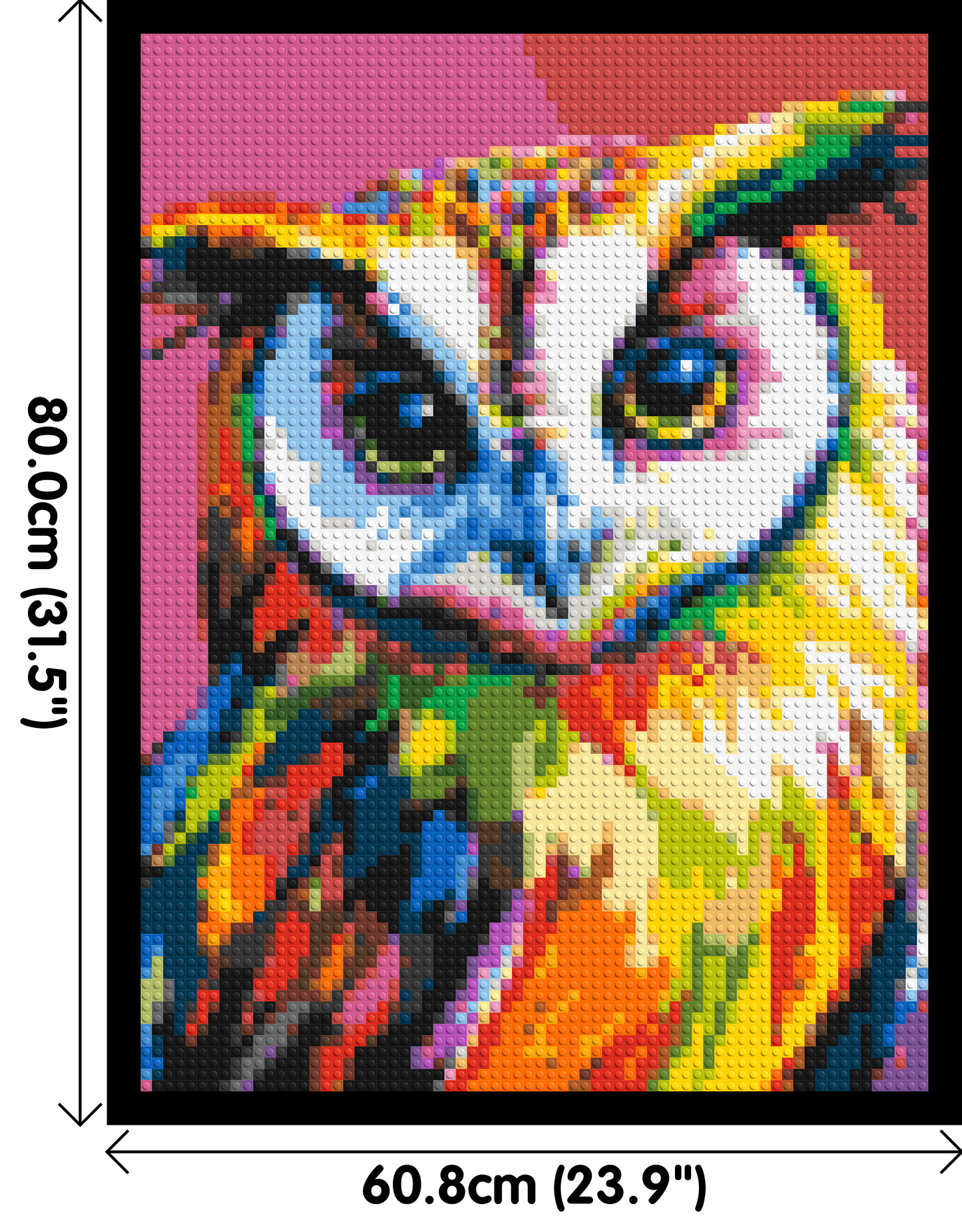 Owl Colourful Pop Art - Brick Art Mosaic Kit 3x4 large