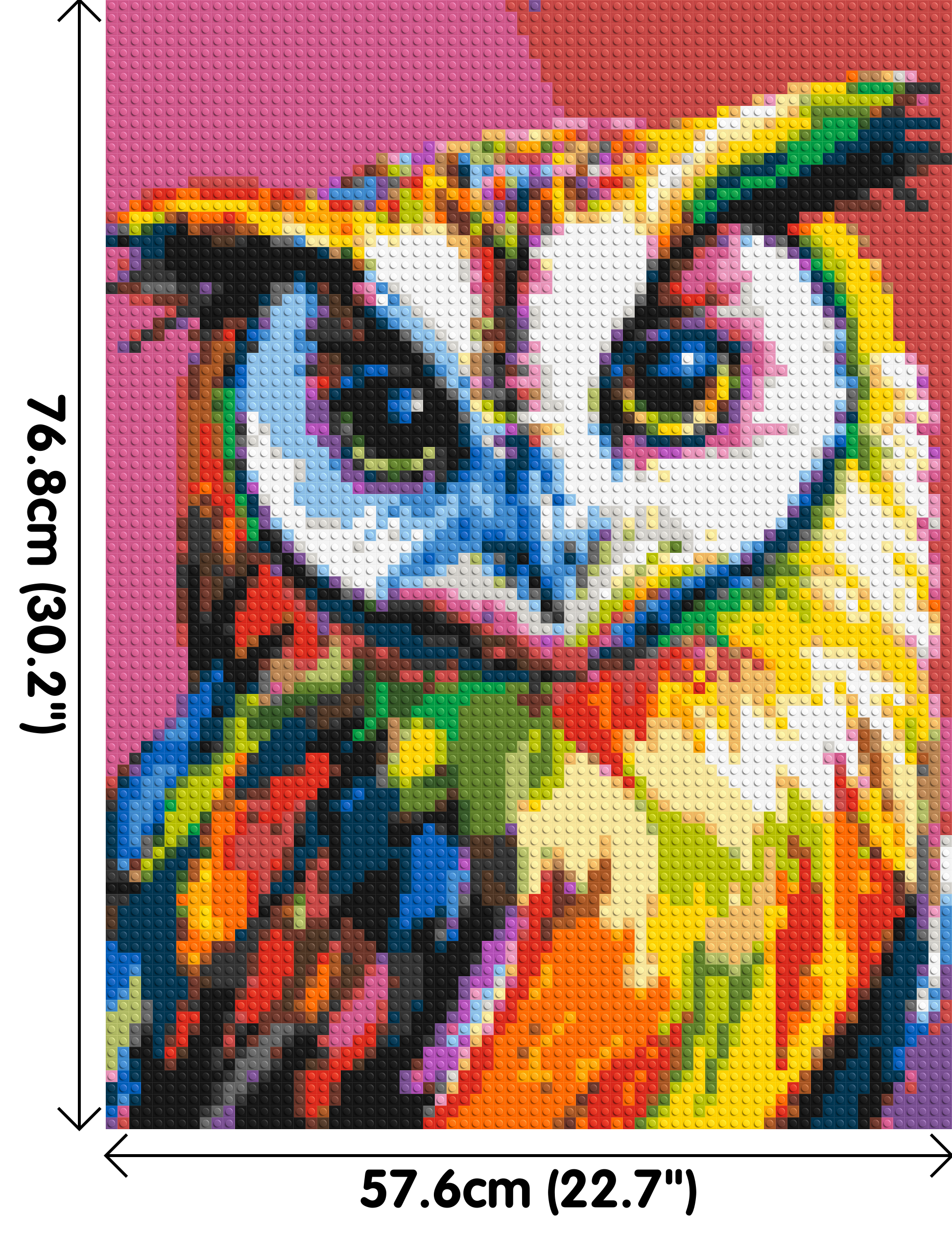 Owl Colourful Pop Art - Brick Art Mosaic Kit 3x4 dimensions