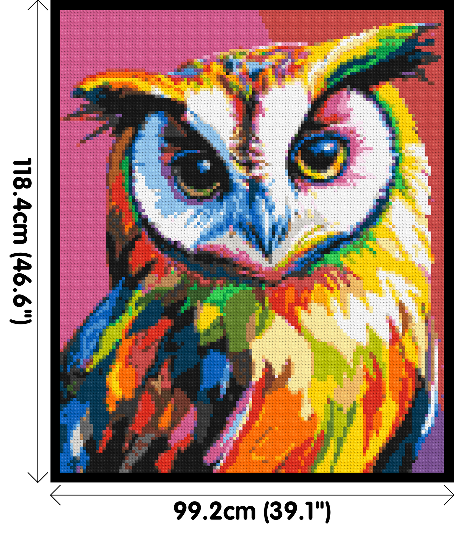 Owl Colourful Pop Art - Brick Art Mosaic Kit 5x6 large