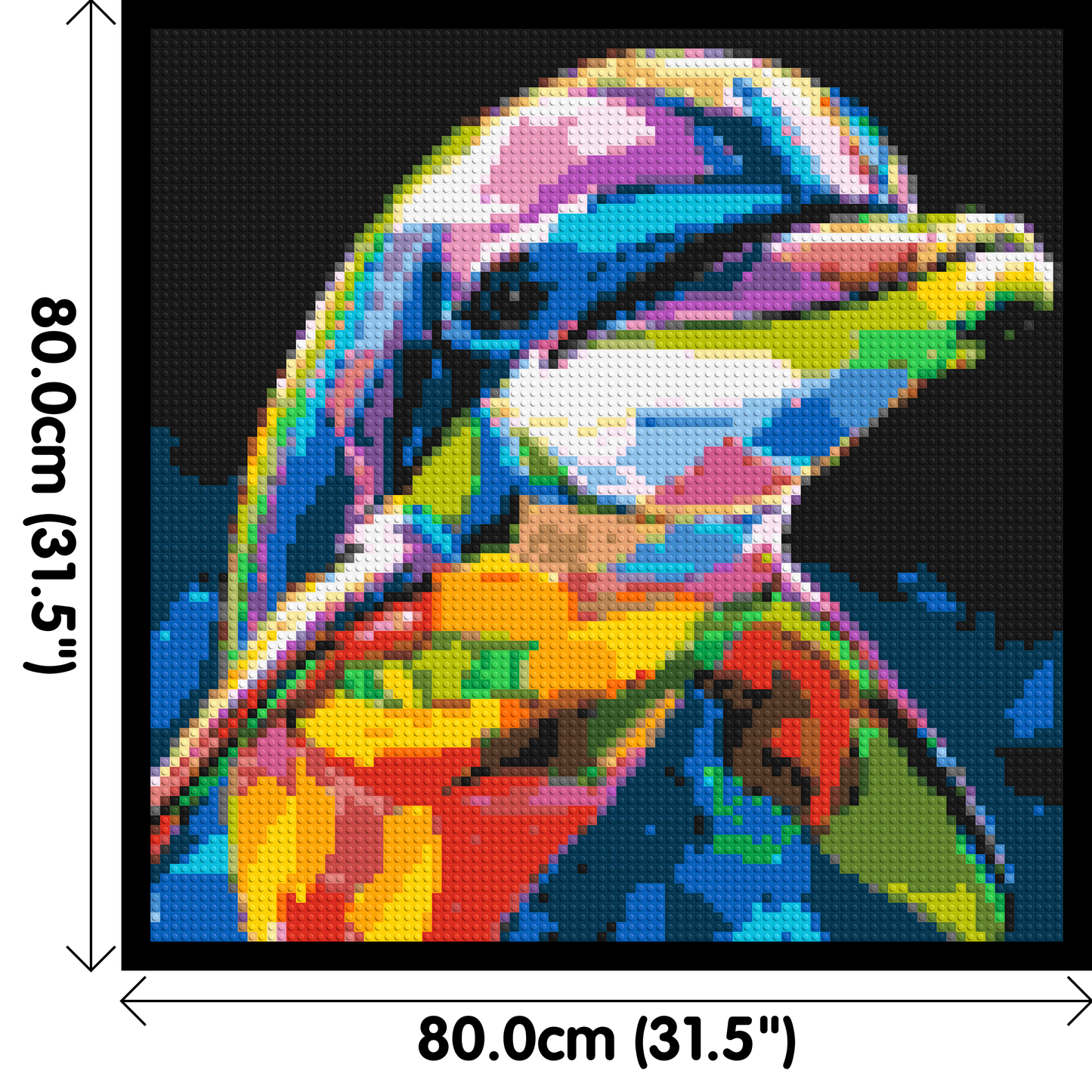 Dolphin Colourful Pop Art - Brick Art Mosaic Kit 4x4 large