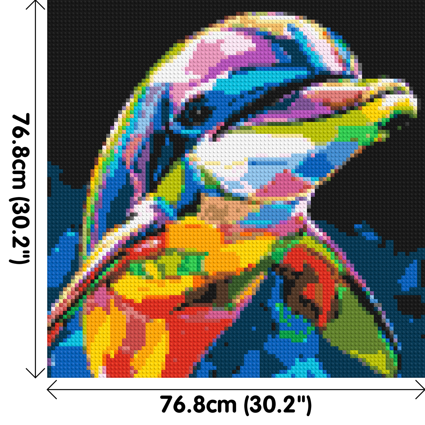 Dolphin Colourful Pop Art - Brick Art Mosaic Kit 4x4 large