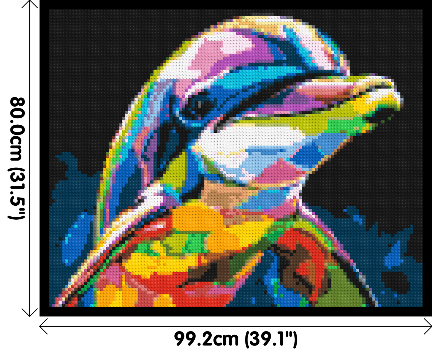 Dolphin Colourful Pop Art - Brick Art Mosaic Kit 5x4 large