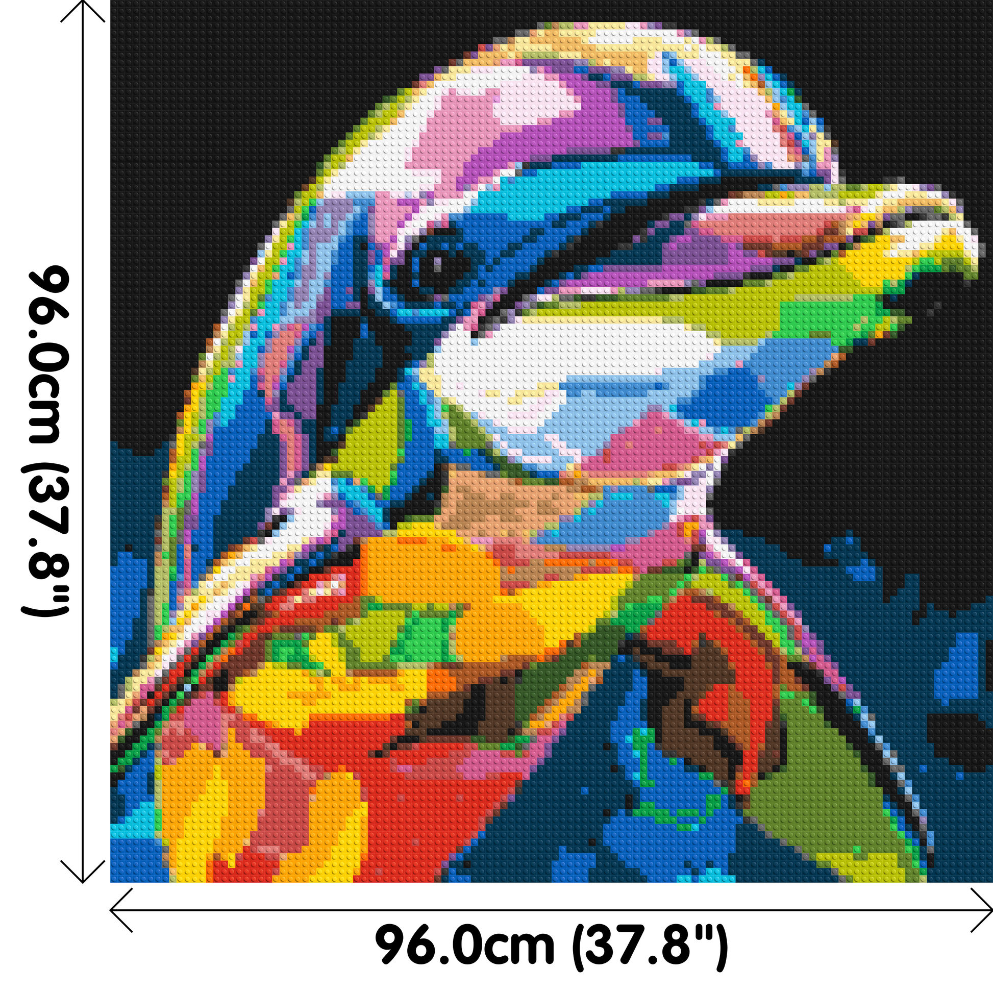 Dolphin Colourful Pop Art - Brick Art Mosaic Kit 5x5 dimensions