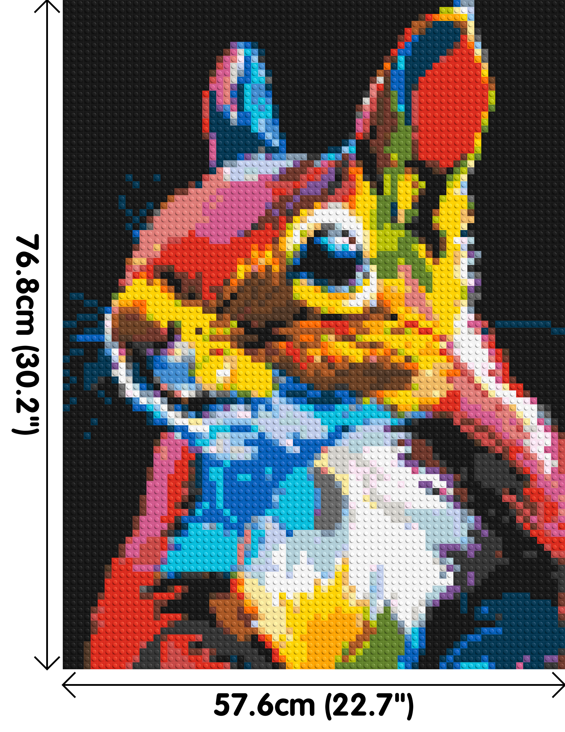 Squirrel Colourful Pop Art - Brick Art Mosaic Kit 3x4 dimensions