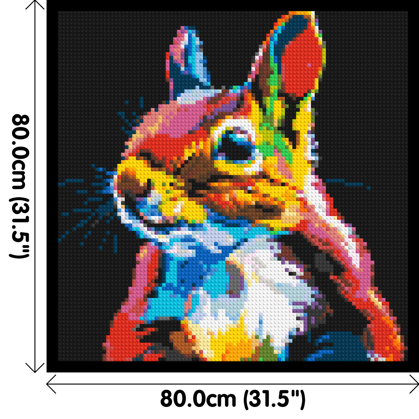Squirrel Colourful Pop Art - Brick Art Mosaic Kit 4x4 large
