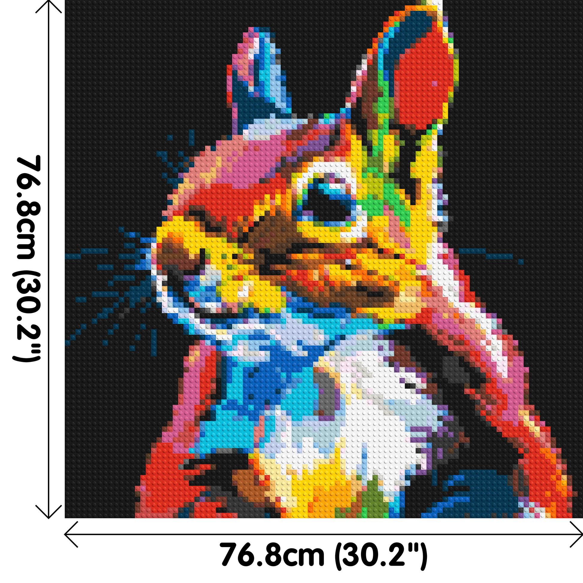Squirrel Colourful Pop Art - Brick Art Mosaic Kit 4x4 dimensions