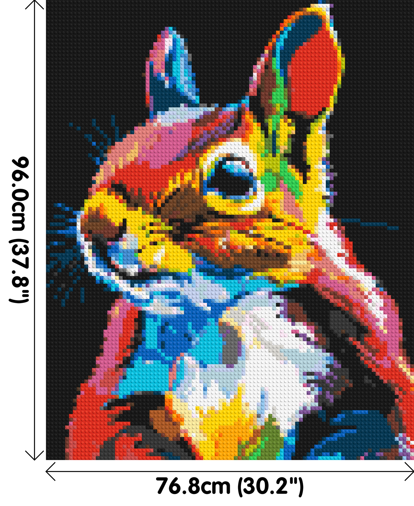 Squirrel Colourful Pop Art - Brick Art Mosaic Kit 4x5 large