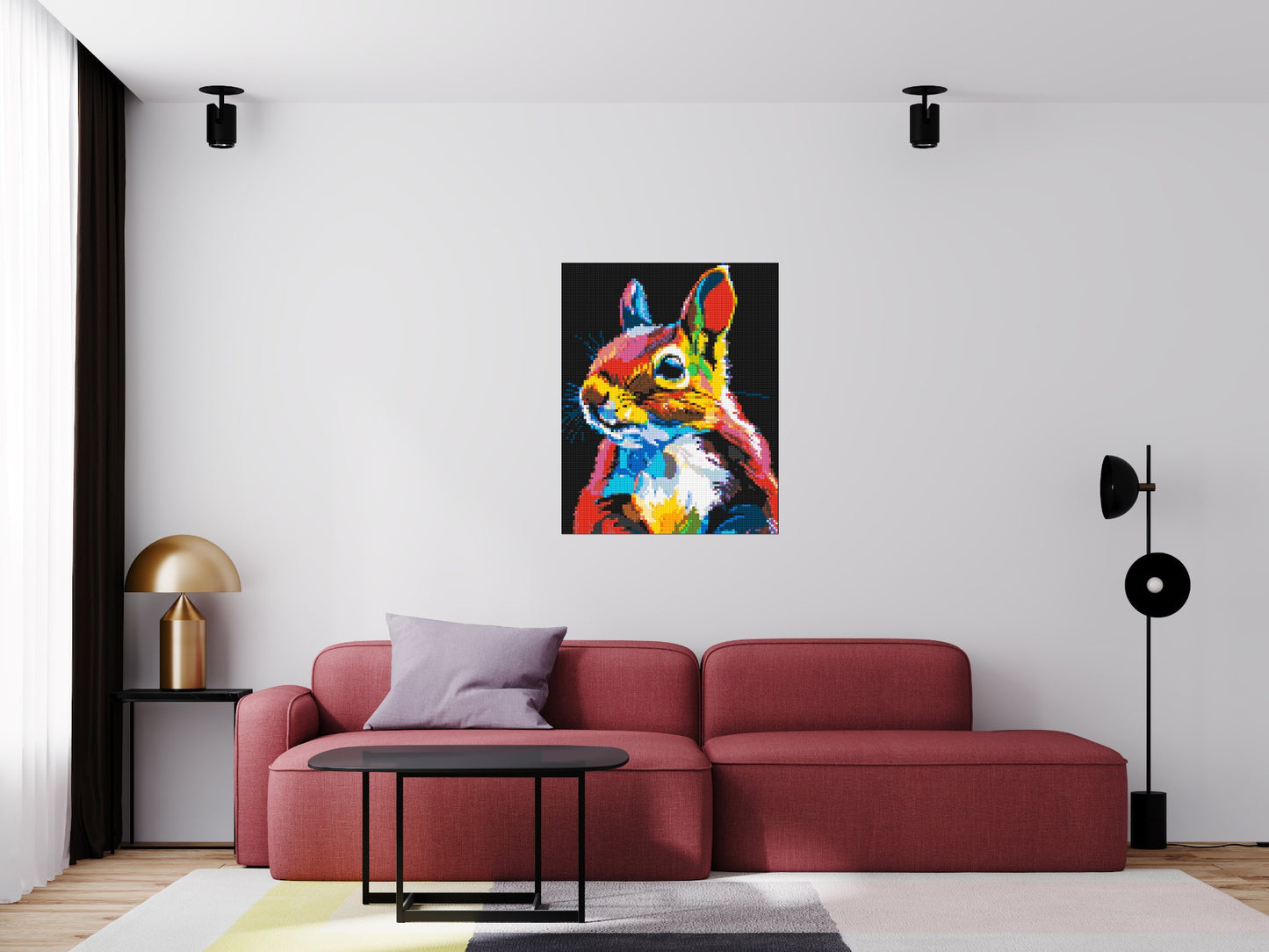 Squirrel Colourful Pop Art - Brick Art Mosaic Kit 4x5 large