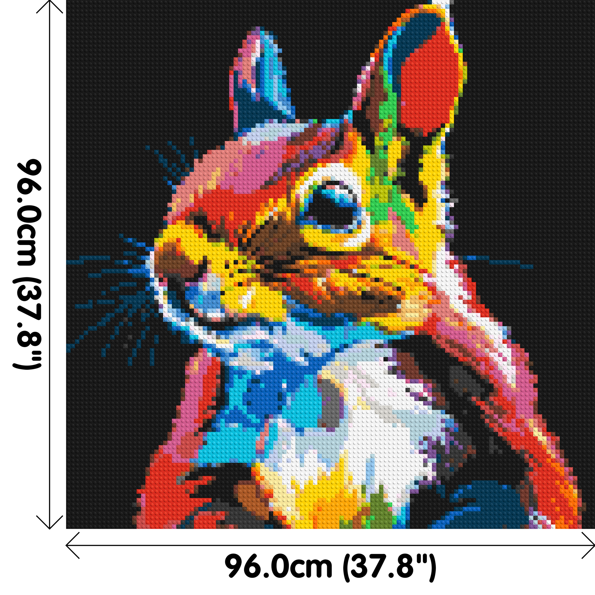 Squirrel Colourful Pop Art - Brick Art Mosaic Kit 5x5 dimensions
