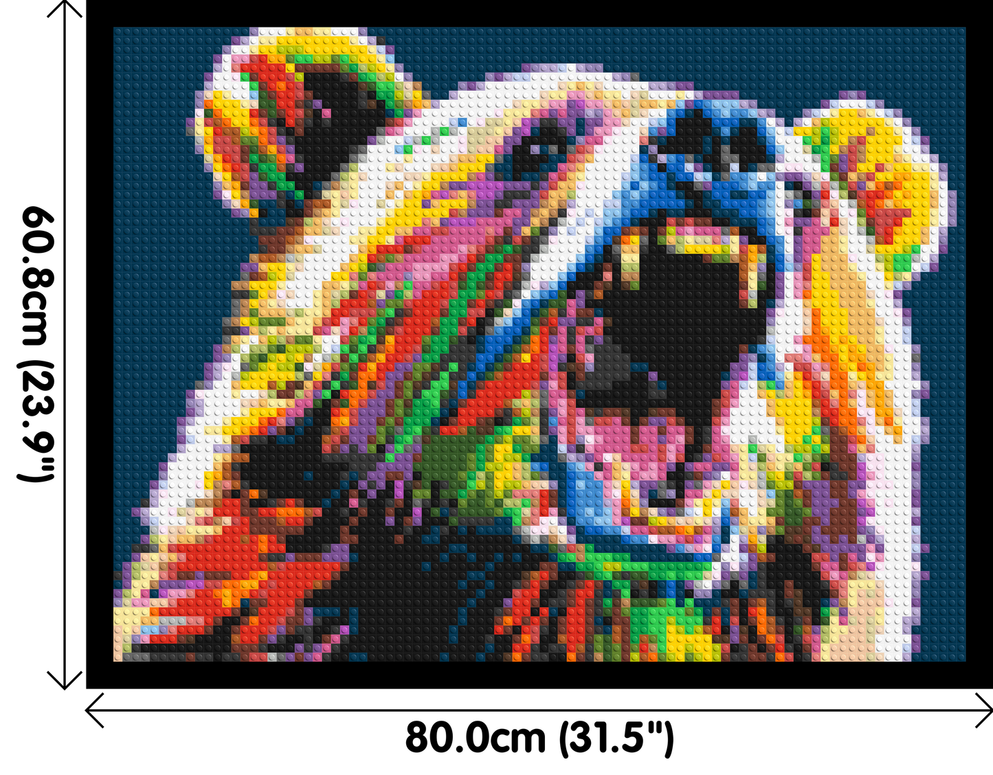 Bear Colourful Pop Art - Brick Art Mosaic Kit 4x3 large