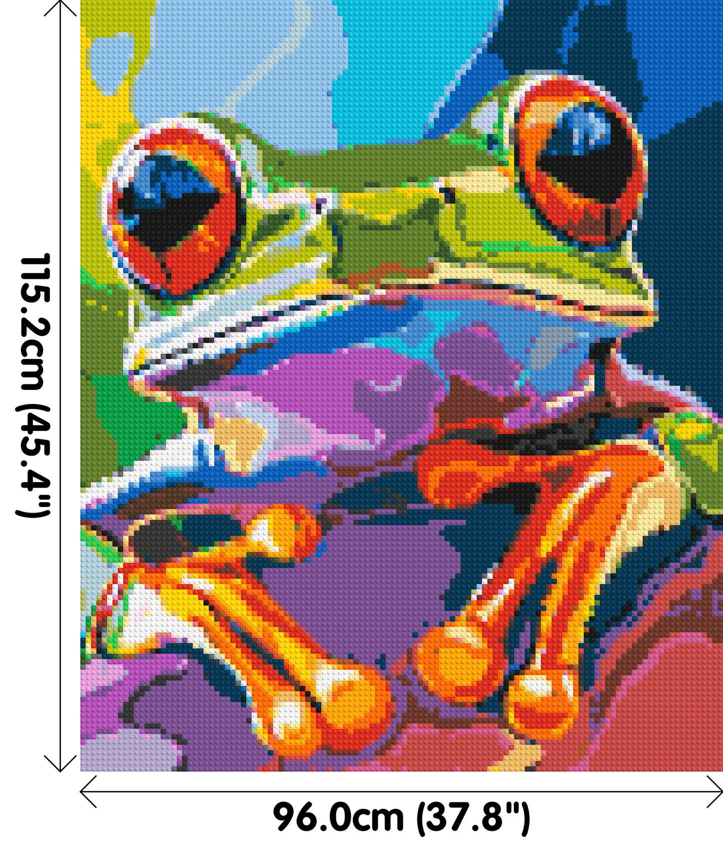 Frog Colourful Pop Art - Brick Art Mosaic Kit 5x6 large