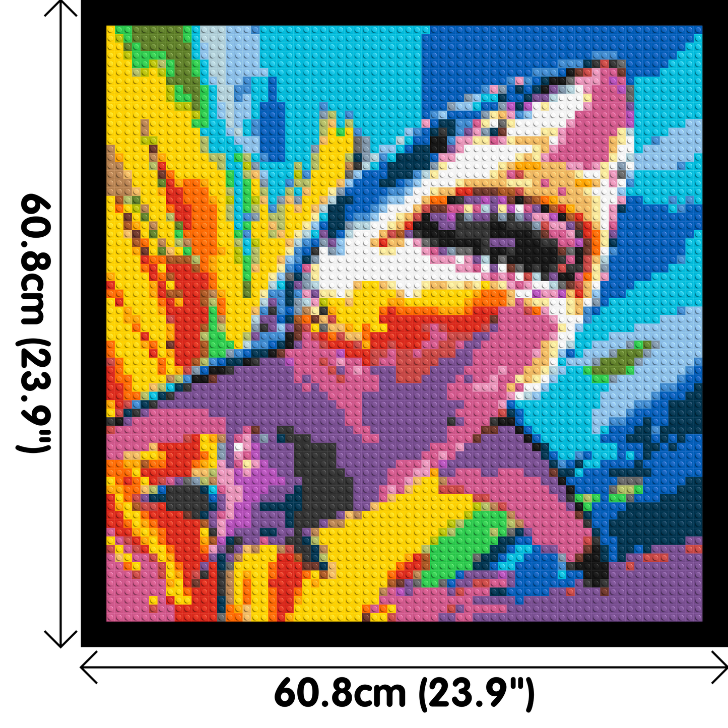 Shark Colourful Pop Art - Brick Art Mosaic Kit 3x3 large